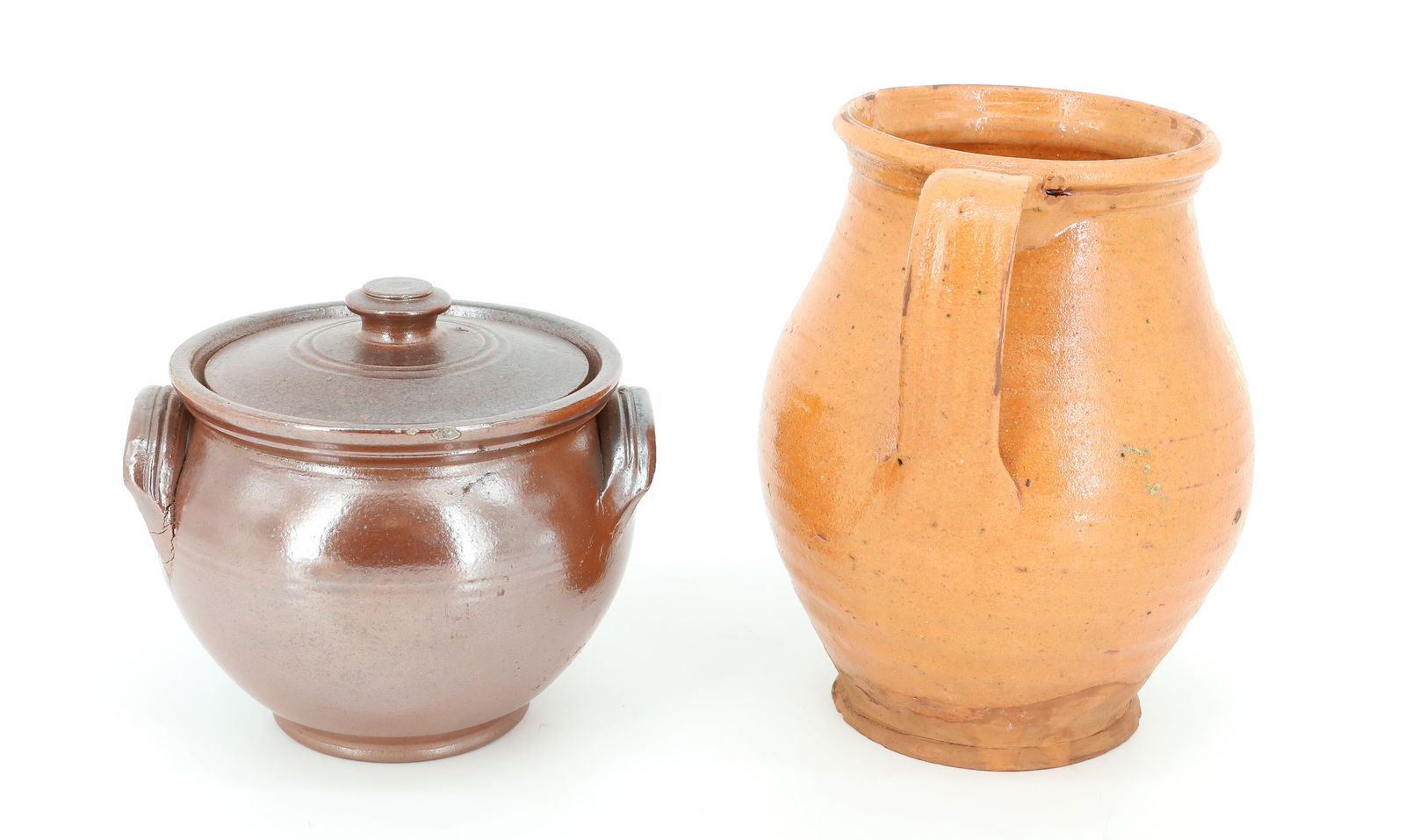 POTTERY PITCHER AND COVERED BOWL - 3
