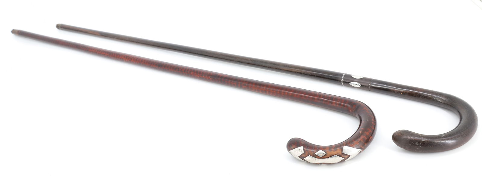 (2) SILVER ACCENTED CANES - 4