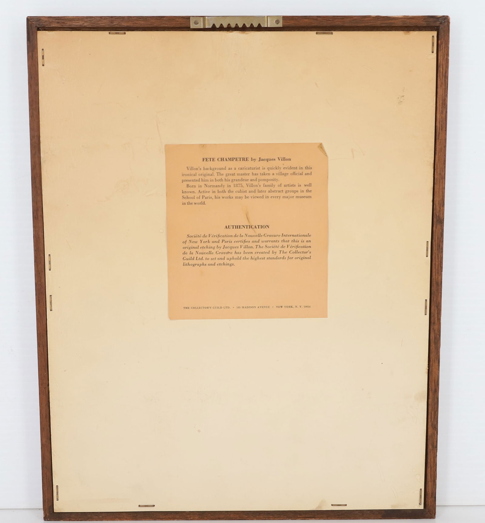 JACQUES VILLON, FRAMED ETCHING - 4