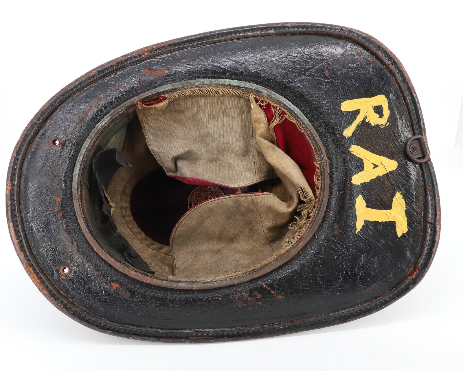 ANTIQUE LEATHER FIREFIGHTER'S HELMET - 5