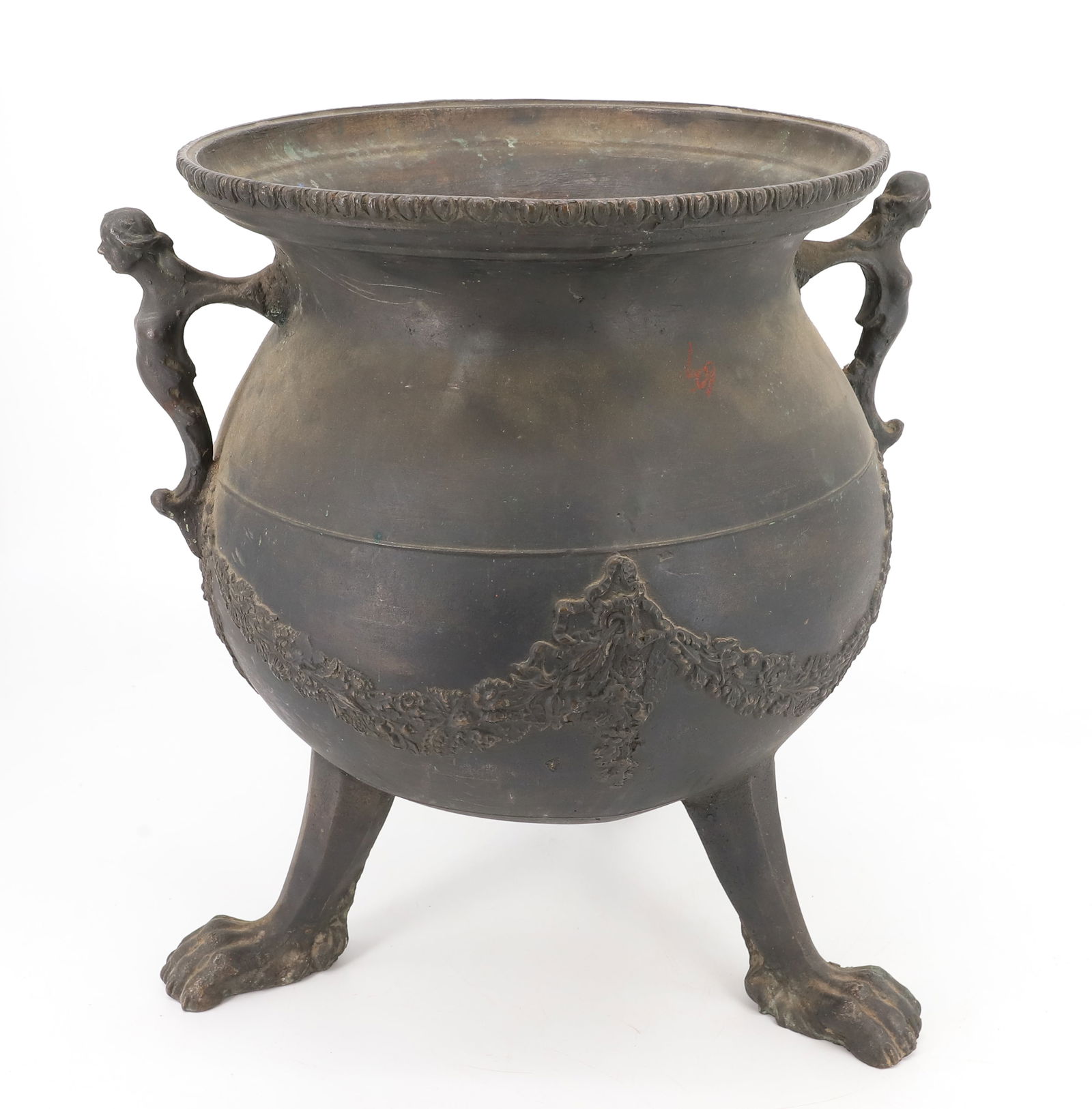 FOOTED BRONZE CAULDRON - 5