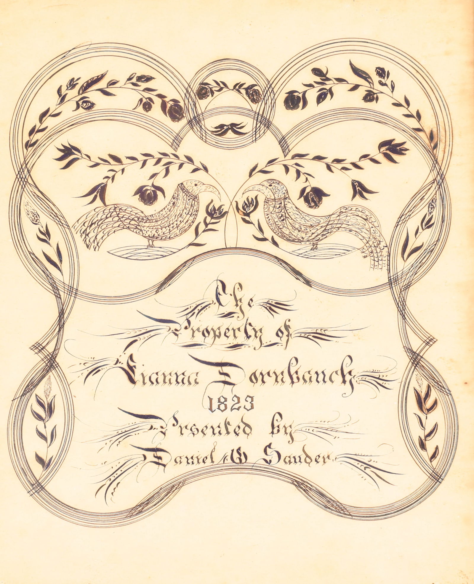 FRAMED PEN / INK PRESENTATION DRAWING - 2