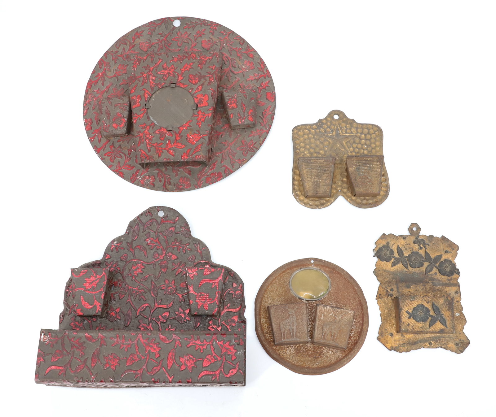 LOT OF PRESSED TIN MATCH HOLDERS (1 of 3)