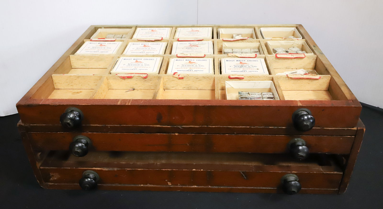 ANTIQUE THREE-DRAWER ART SUPPLY CABINET (1 of 6)