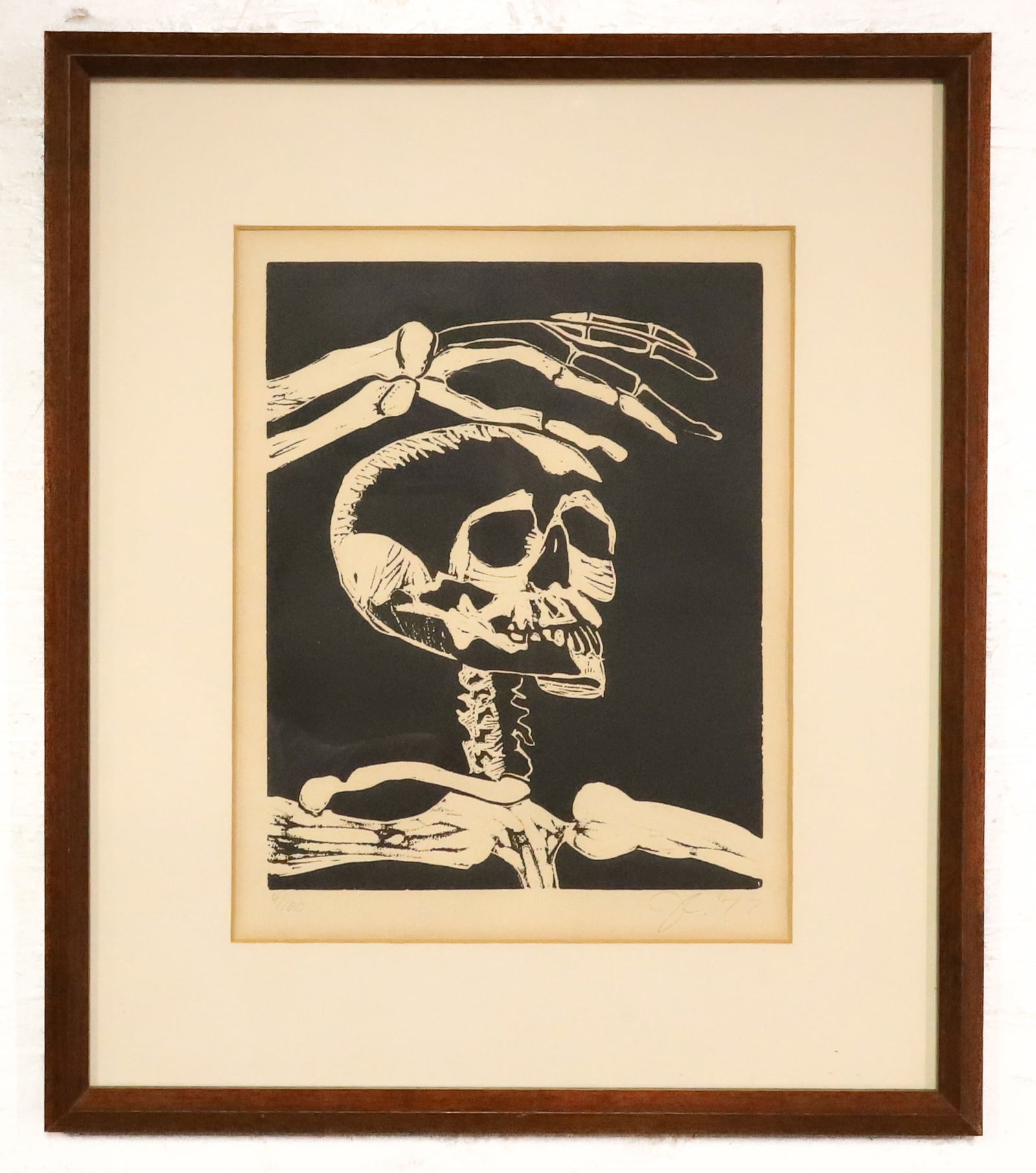 FRAMED SKELETON PRINT, 1977 - 2
