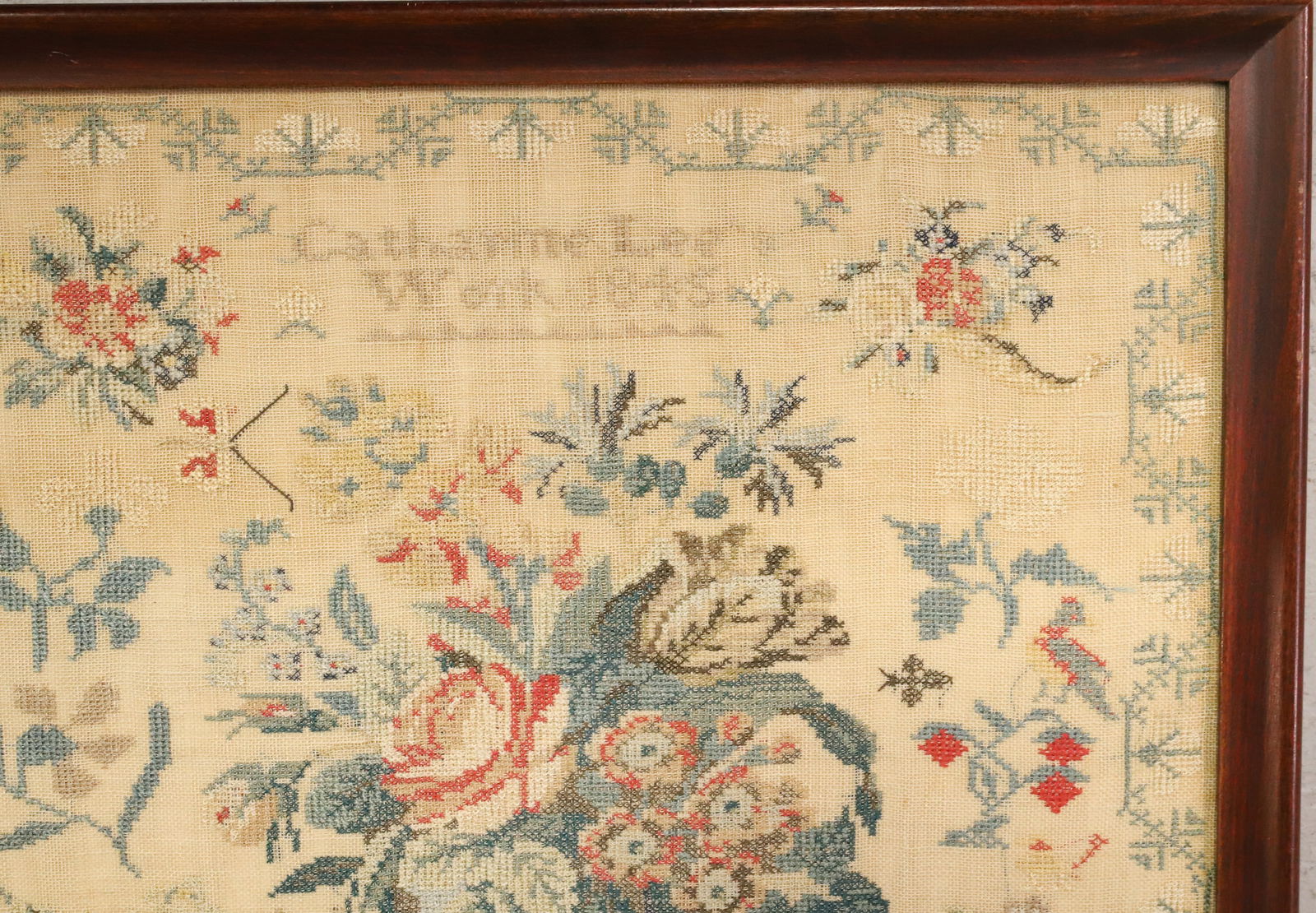 1846 FRAMED NEEDLEWORK SAMPLER - 7