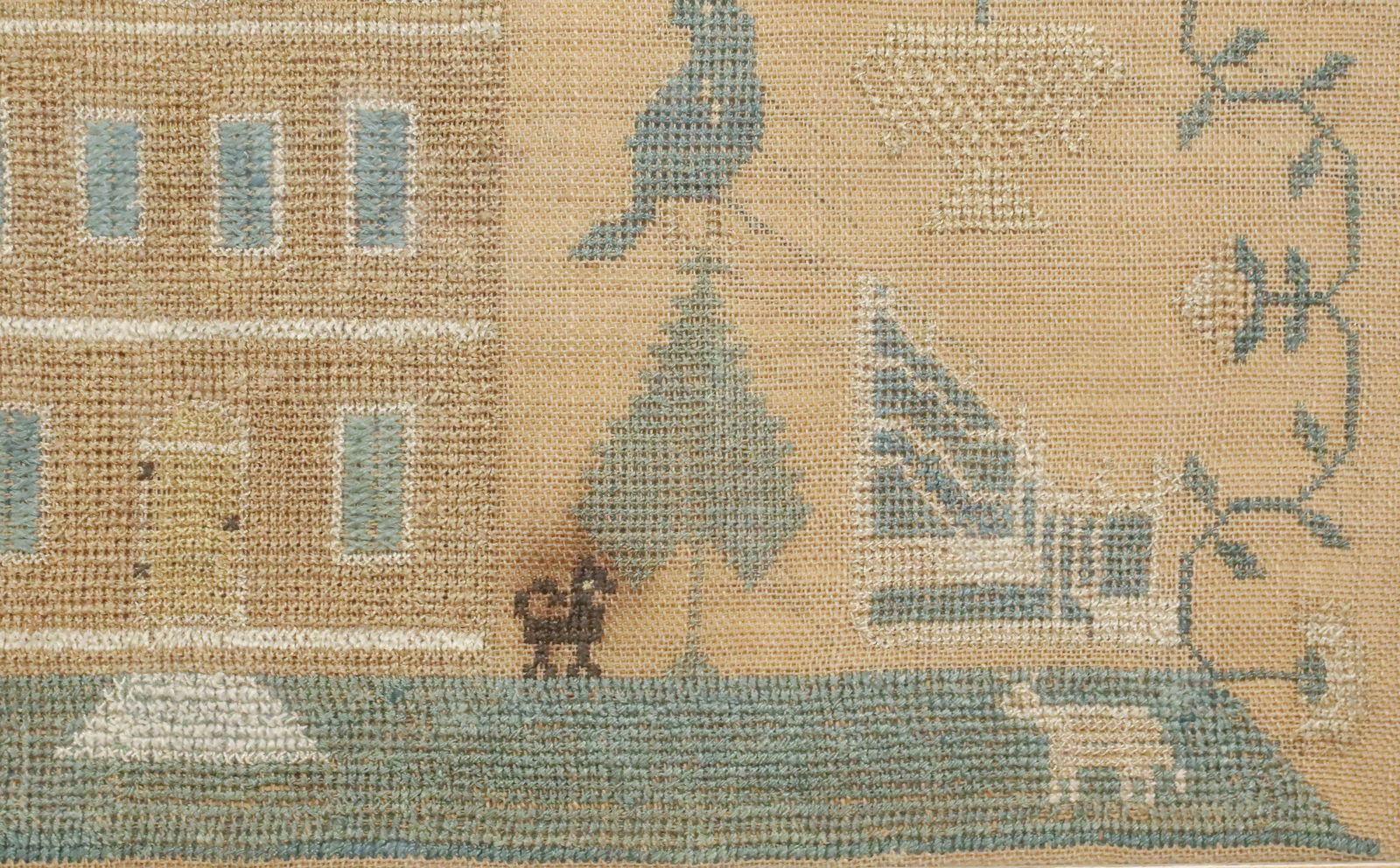 19TH C. FRAMED NEEDLEWORK SAMPLER - 3