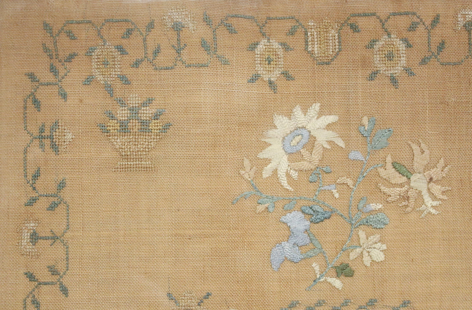 19TH C. FRAMED NEEDLEWORK SAMPLER - 5