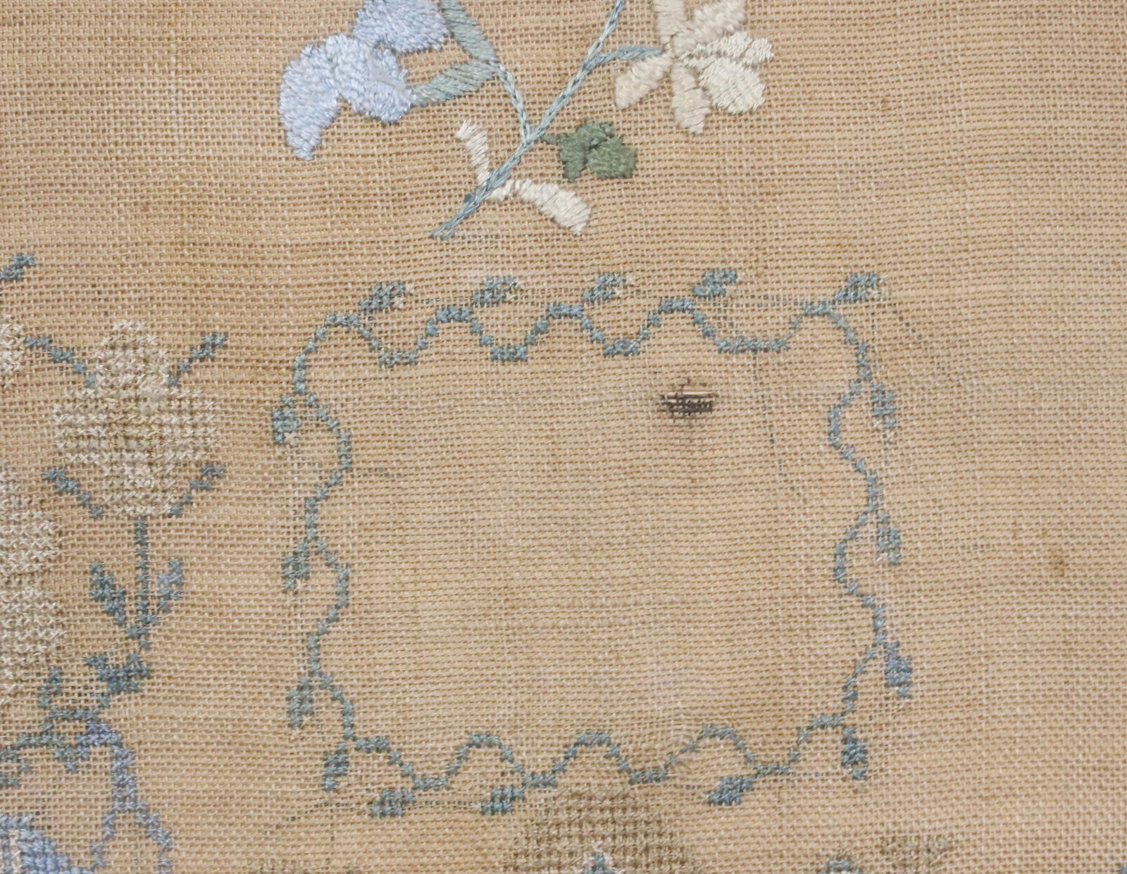 19TH C. FRAMED NEEDLEWORK SAMPLER - 7