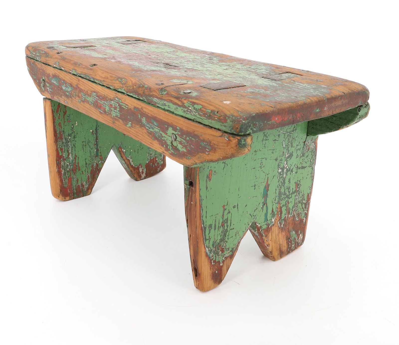 PAINTED COUNTRY FOOTSTOOL - 2