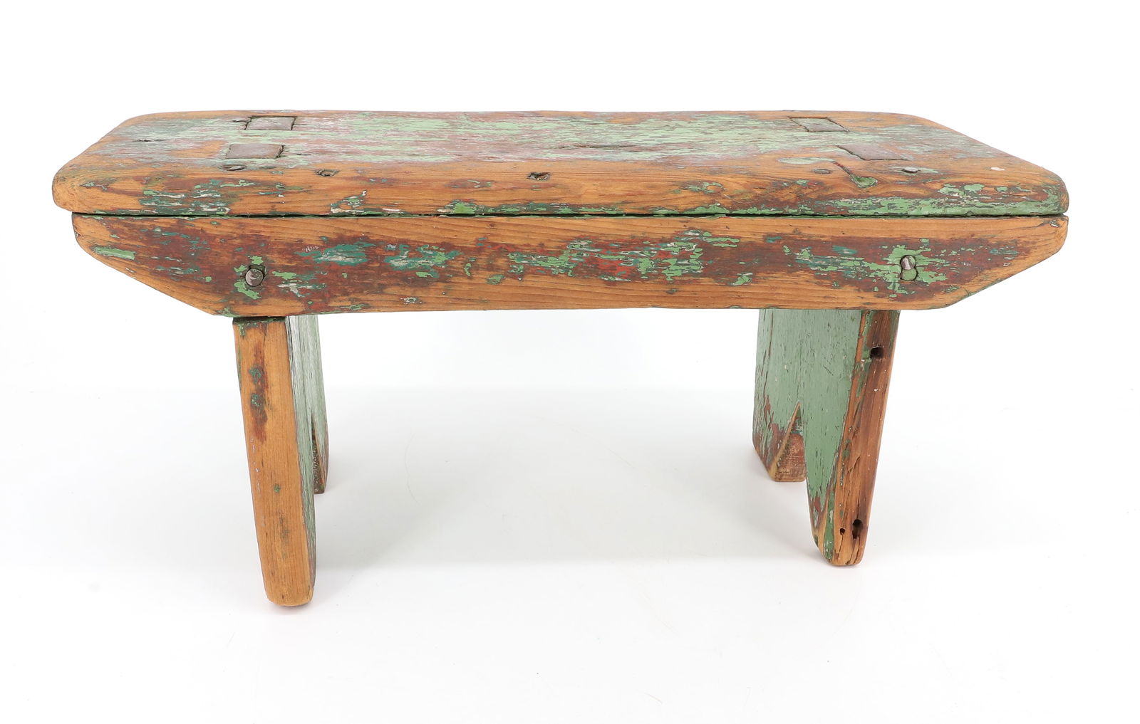 PAINTED COUNTRY FOOTSTOOL - 3