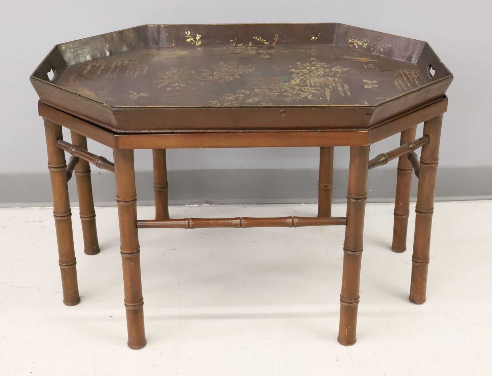 DECORATED OCTAGONAL TRAY TABLE (1 of 5)