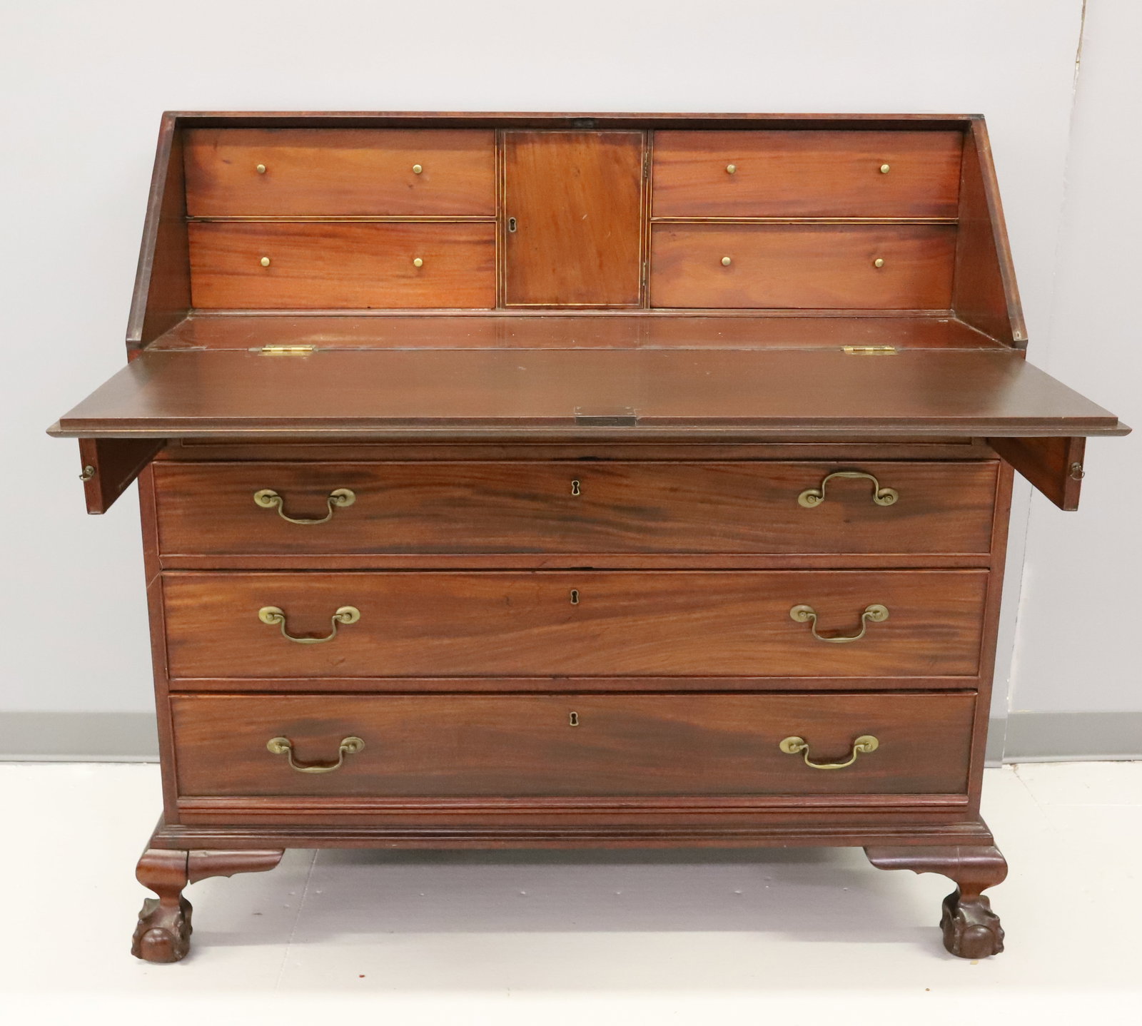 EARLY MAHOGANY SLANT-FRONT DESK (1 of 8)