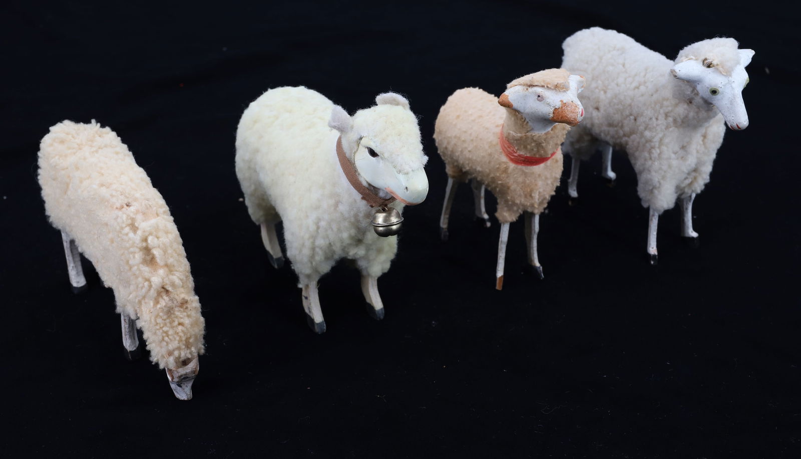 LOT OF WOOLY SHEEP: (4) VARIOUS SIZE AND STYLE SHEEP. LARGEST IS 4 3/4". UNMARKED. PLEASE READ CAREFULLY - ITEMS MUST BE PAID FOR THROUGH LIVE AUCTIONEERS OR WITH CASH OR CHECK IN PERSON - Terms for Purchasing and