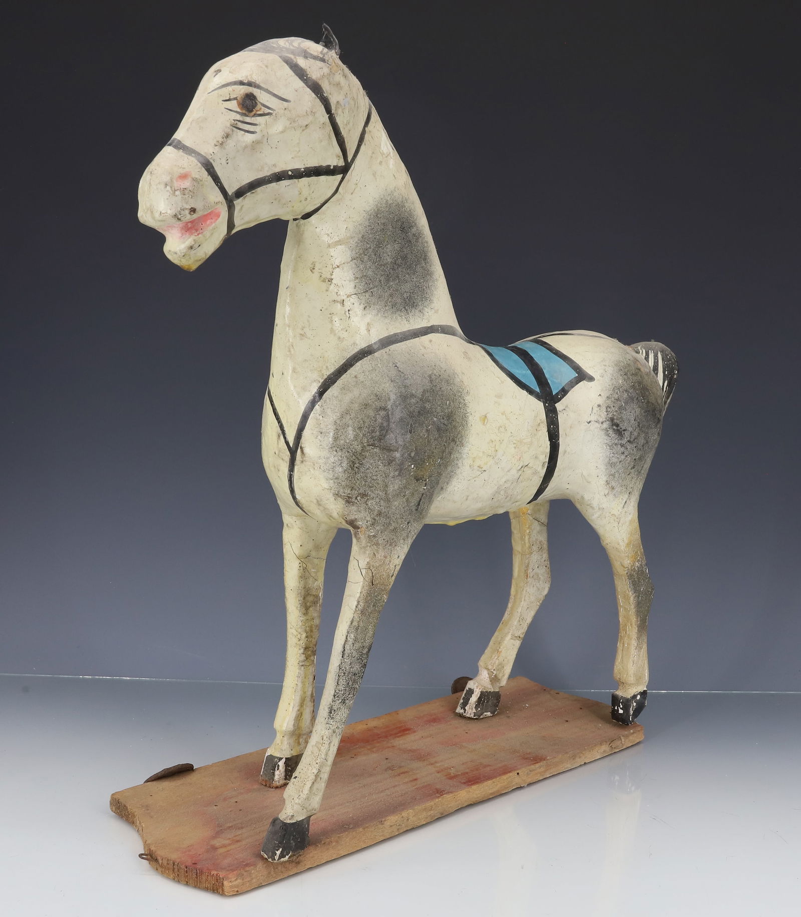 PAINTED COMPOSITION HORSE PULL-TOY - 2
