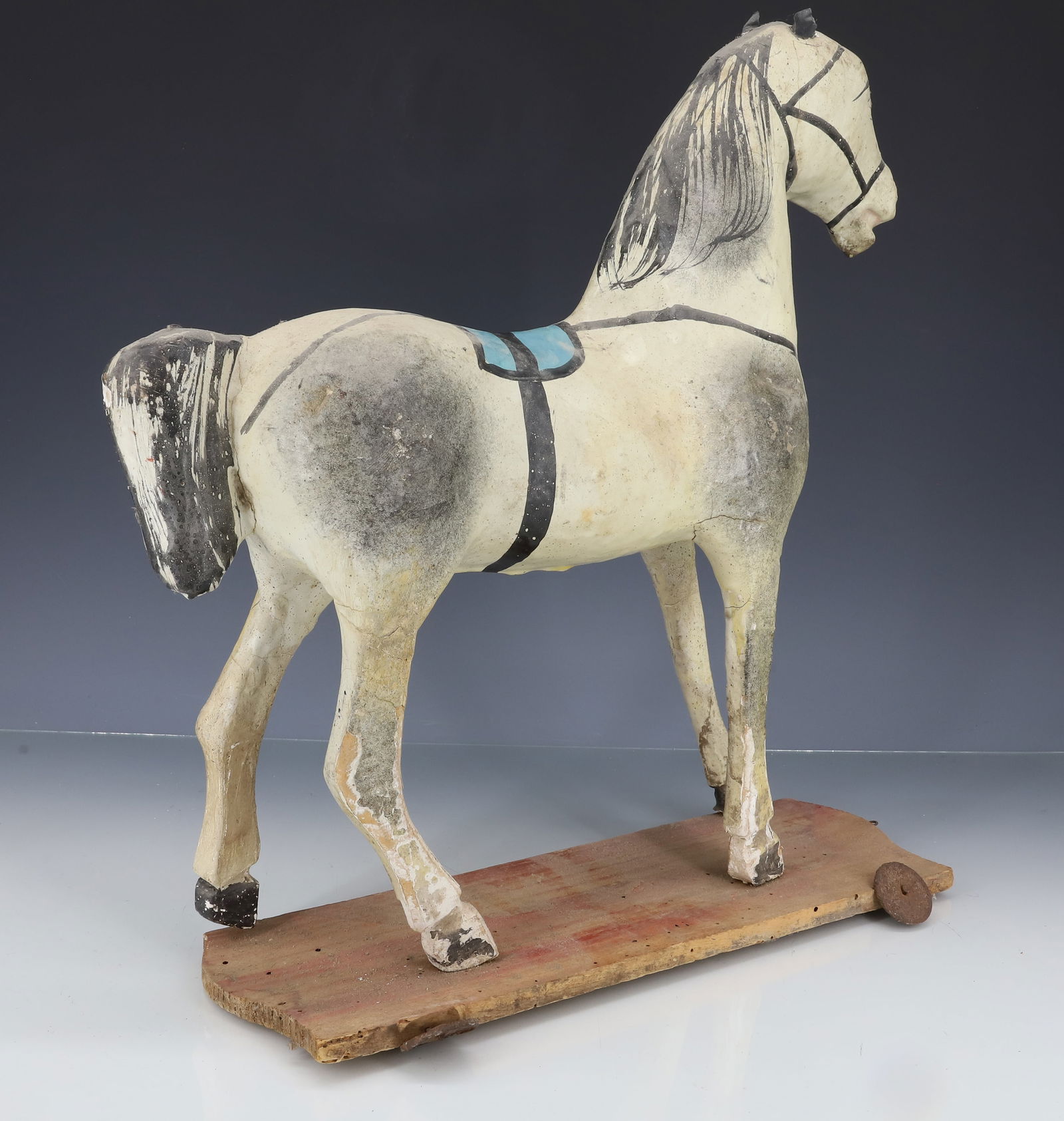 PAINTED COMPOSITION HORSE PULL-TOY - 4
