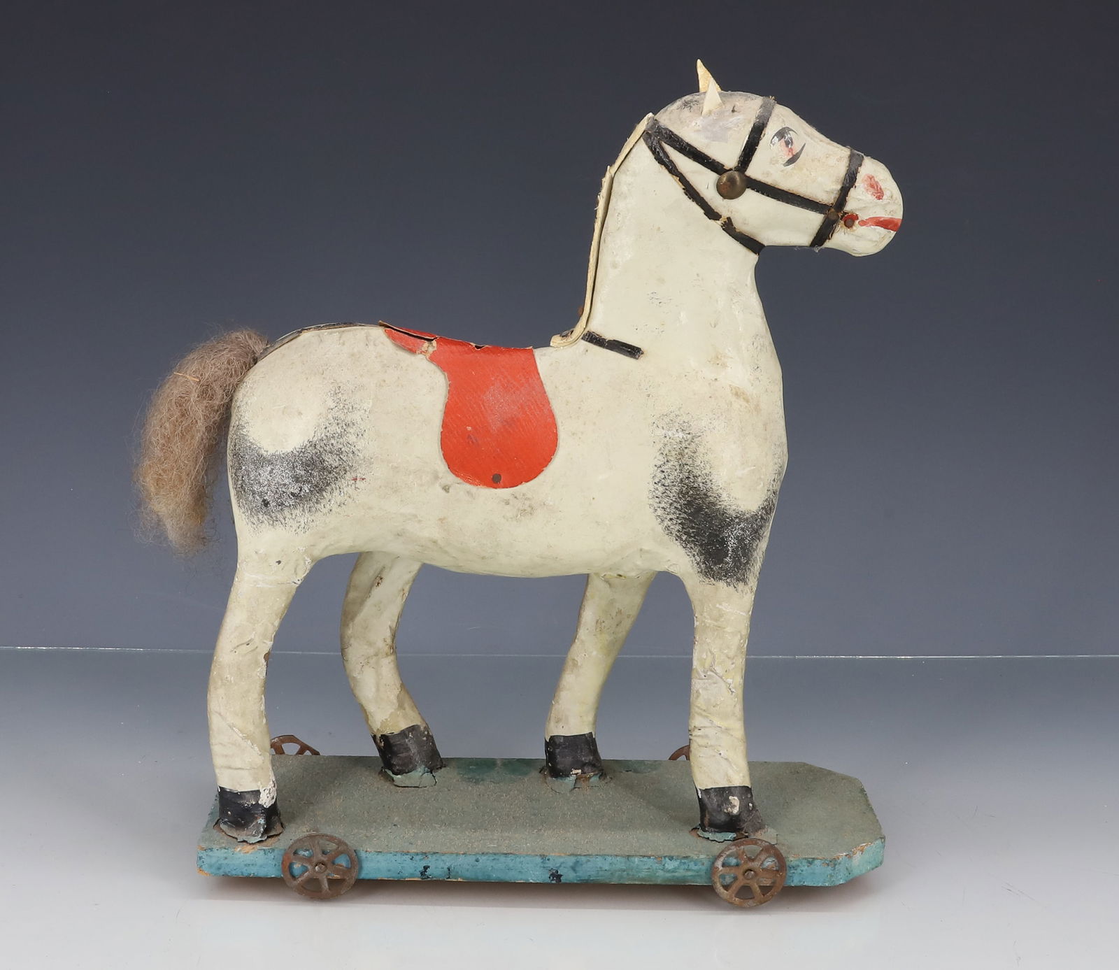 PAINTED COMPOSITION HORSE PULL-TOY - 4