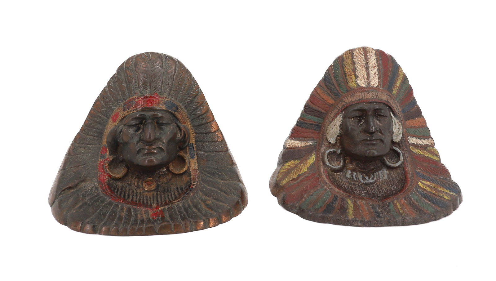 (2) CAST IRON INDIAN BOOKENDS (1 of 3)