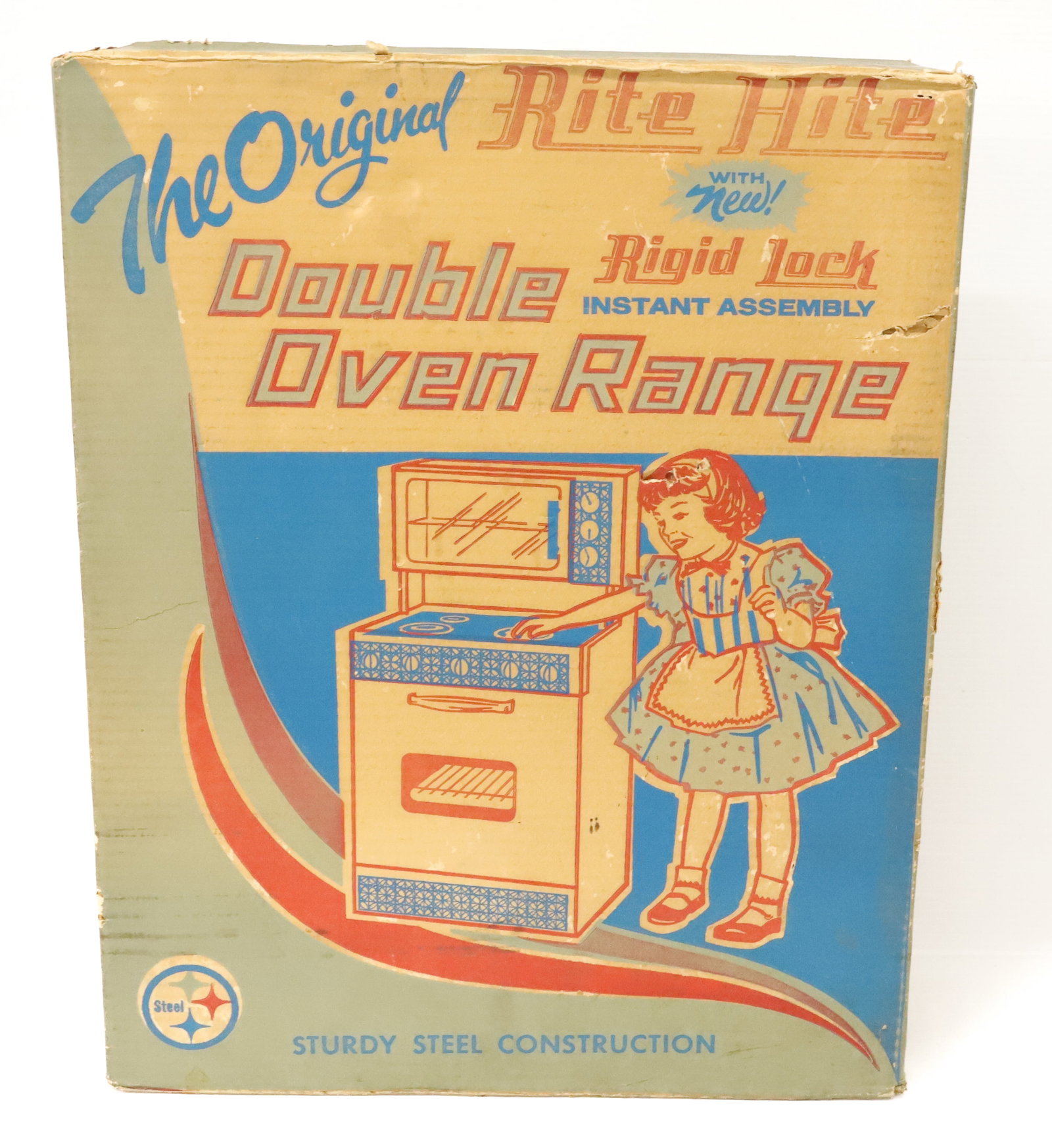 RITE-HITE DOUBLE OVEN RANGE BY WOLVERINE TOY COMPANY: PAINTED STEEL. UNOPENED BOX. NEW OLD STOCK. BOX IS 24" X 19". PLEASE READ CAREFULLY - ITEMS MUST BE PAID FOR THROUGH LIVE AUCTIONEERS OR WITH CASH OR CHECK IN PERSON - Terms for Purchasing and Shippin