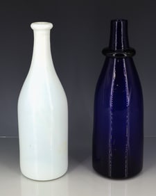EARLY BLOWN GLASS BAR BOTTLES