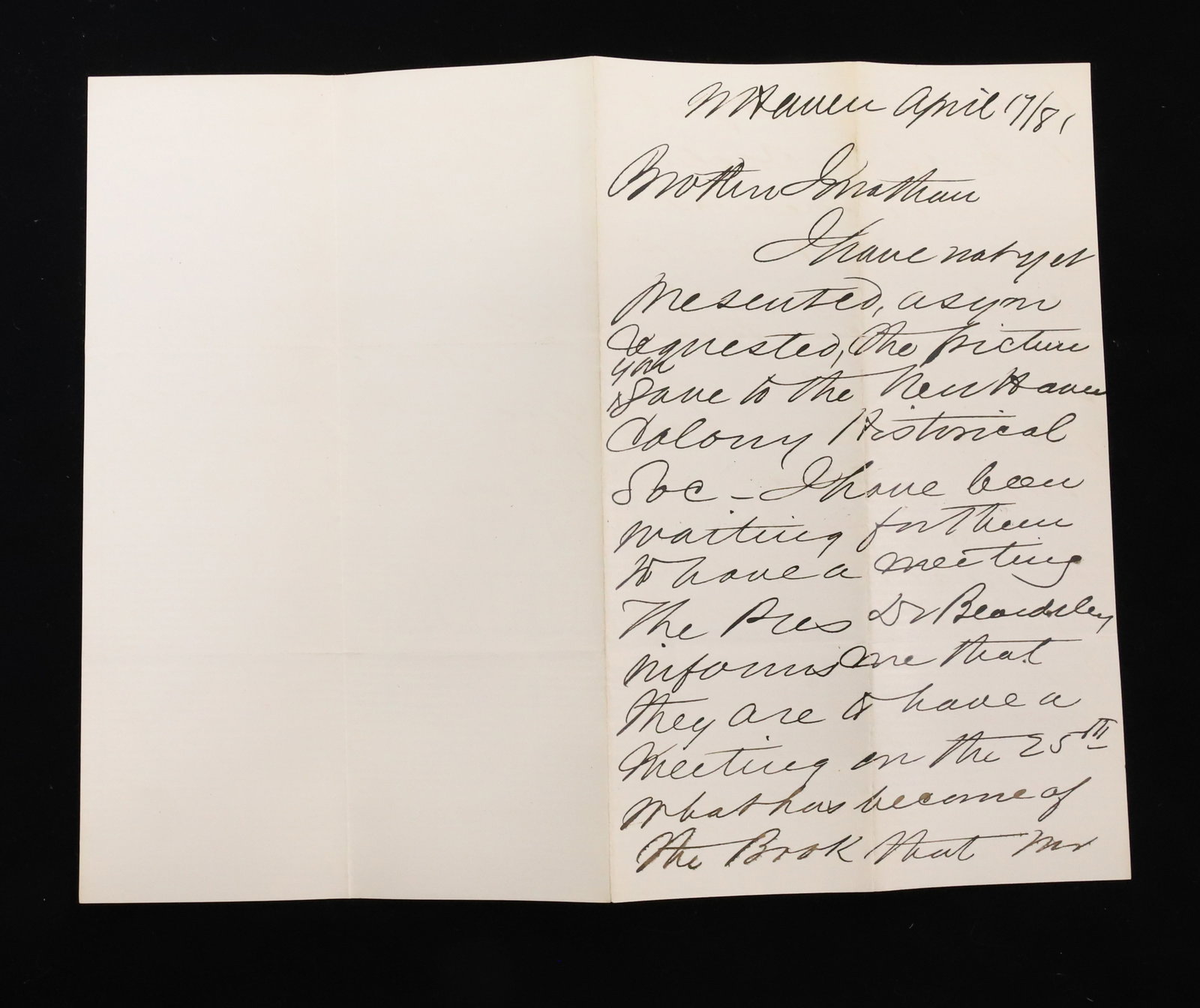 ELI WHITNEY HANDWRITTEN LETTER 1781 (1 of 2)