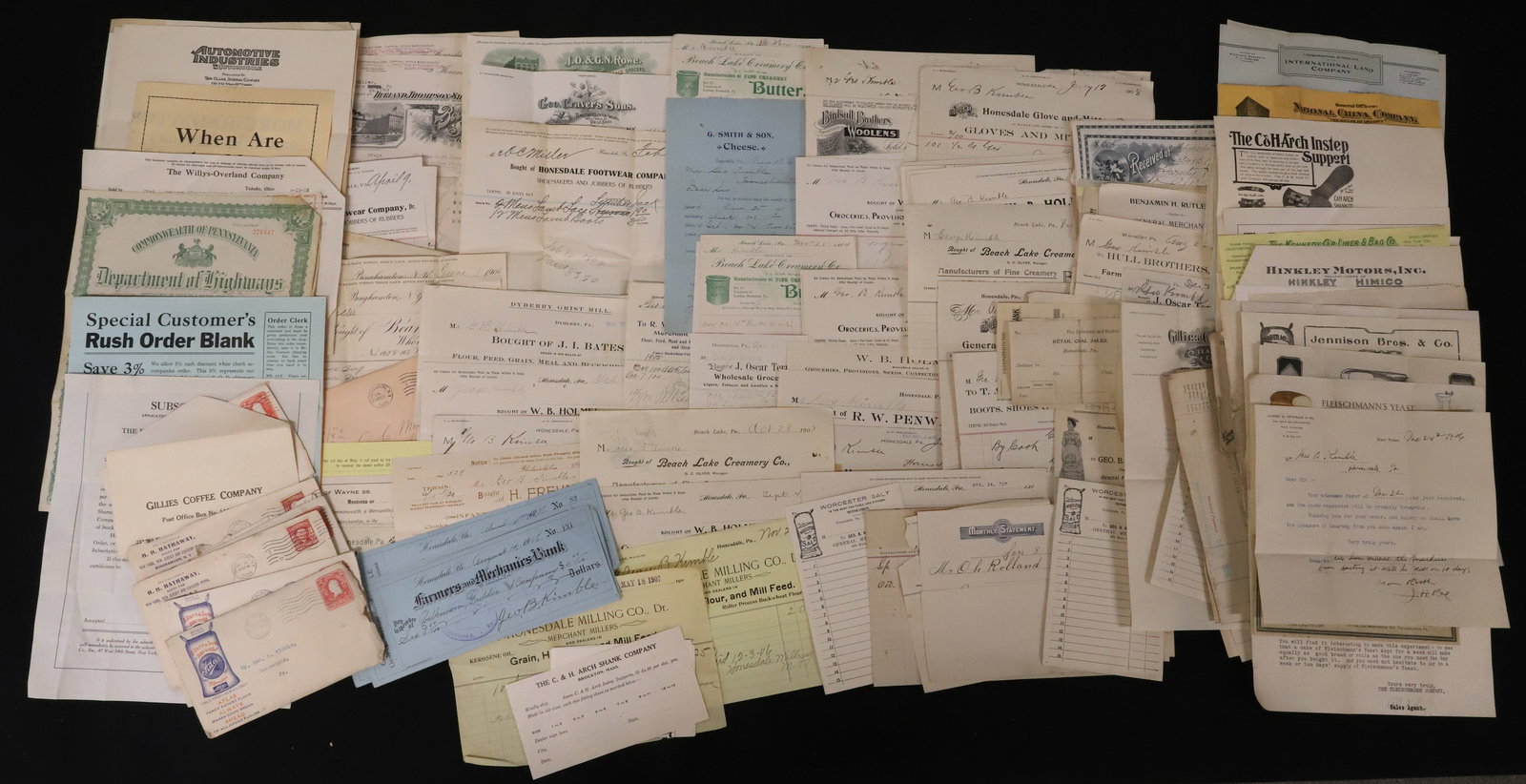 LOT OF EARLY 20TH C. INVOICES AND PAPERWORK (1 of 8)