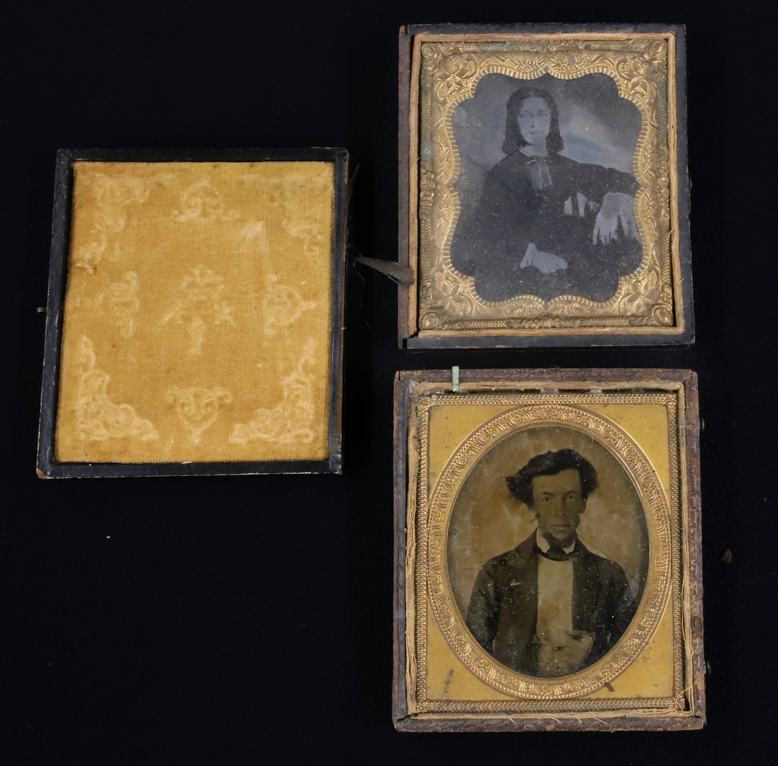 (2) 19TH C. AMBROTYPE IMAGES OF MAN AND WOMAN (1 of 4)