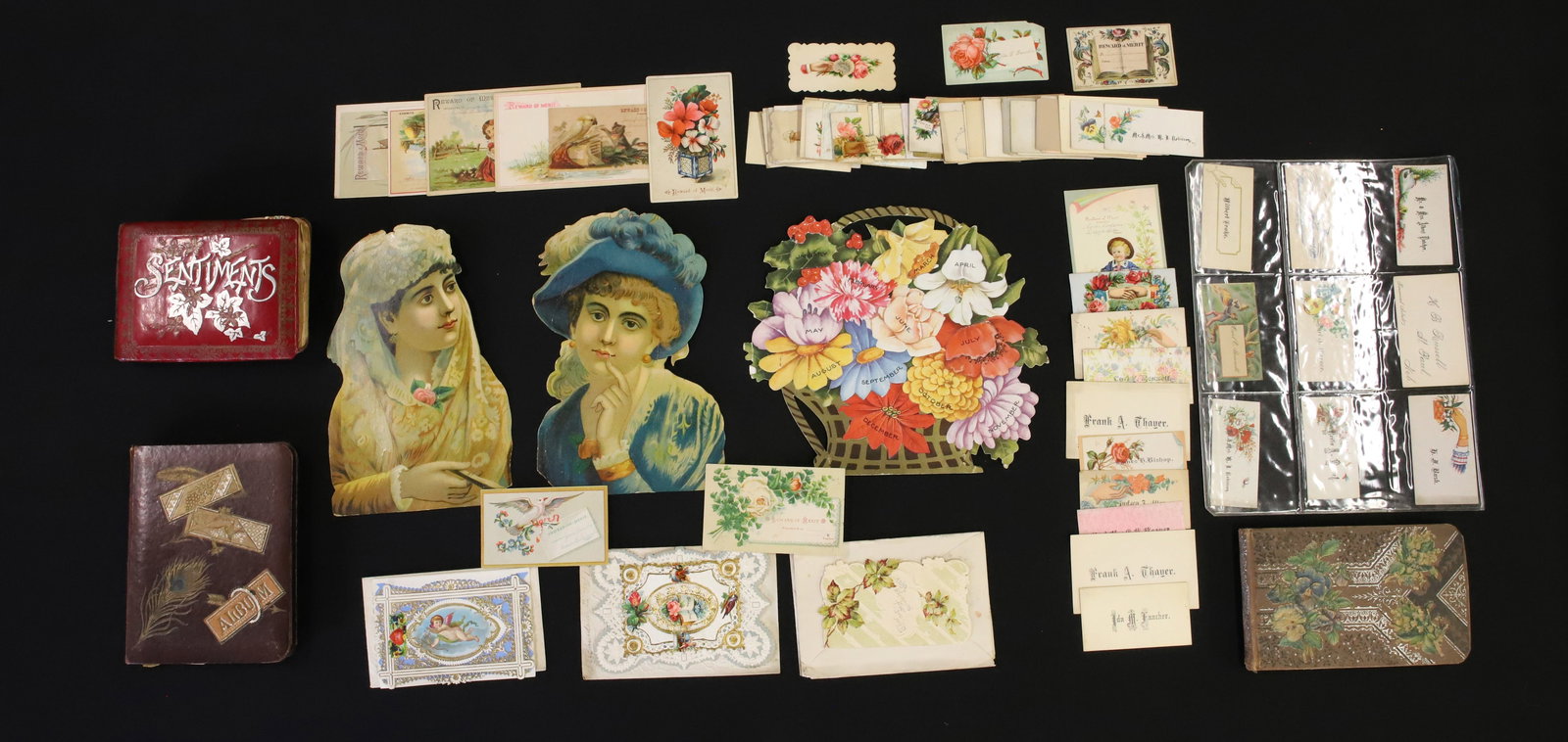 LOT OF VICTORIAN CALLING CARDS, AUTOGRAPH BOOKS (1 of 6)