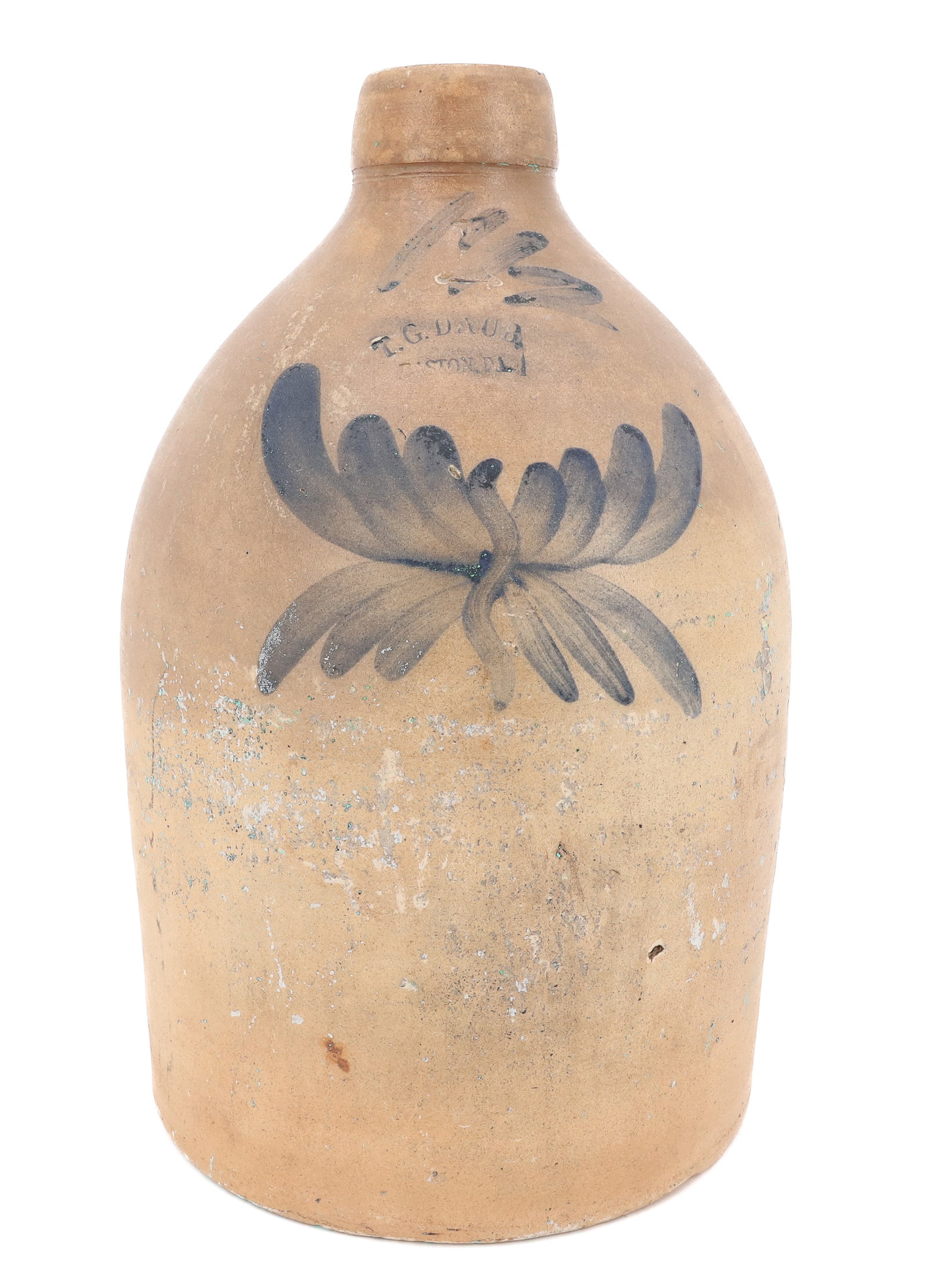 1 1/2-GALLON EASTON, PA BLUE DECORATED JUG (1 of 6)