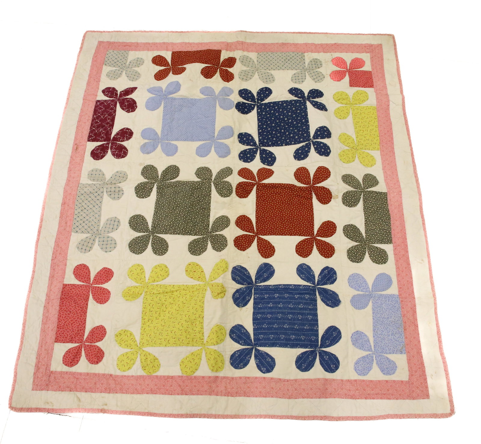 ANTIQUE HAND STITCHED CRIB QUILT (1 of 3)