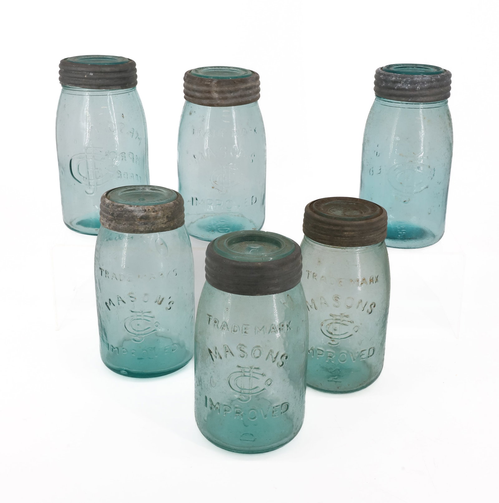 LOT OF ANTIQUE MASON'S FRUIT JARS (1 of 8)