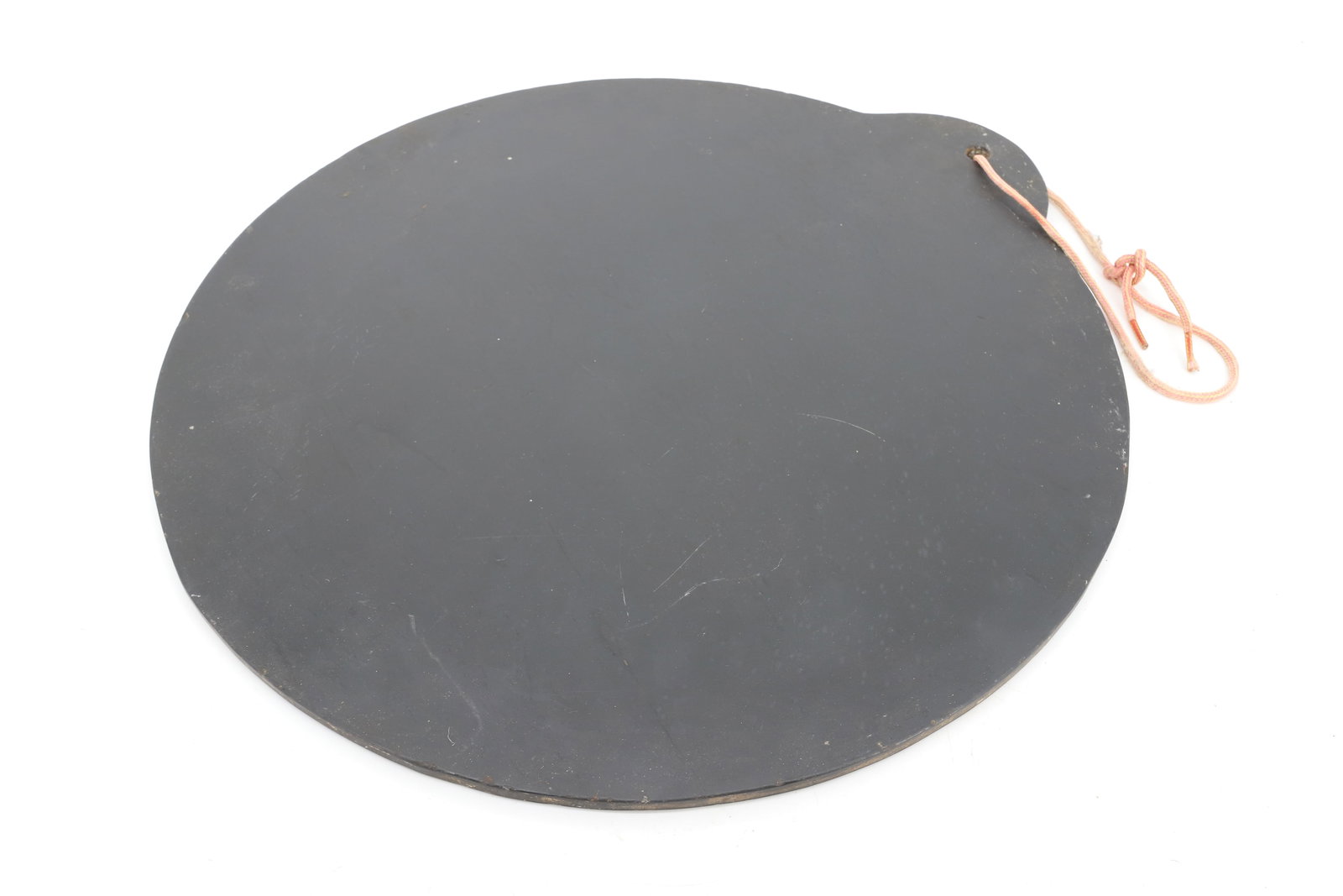 ANTIQUE SLATE DOUGHBOARD: ROUND SLATE WITH HANG HOLE. 18" D. PLEASE READ CAREFULLY - ITEMS MUST BE PAID FOR THROUGH LIVE AUCTIONEERS OR WITH CASH OR CHECK IN PERSON - Terms for Purchasing and Shipping of Auction Items.