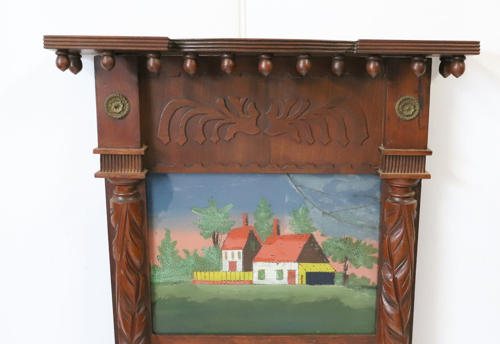 19TH C. REVERSE PAINTED MIRROR - 2