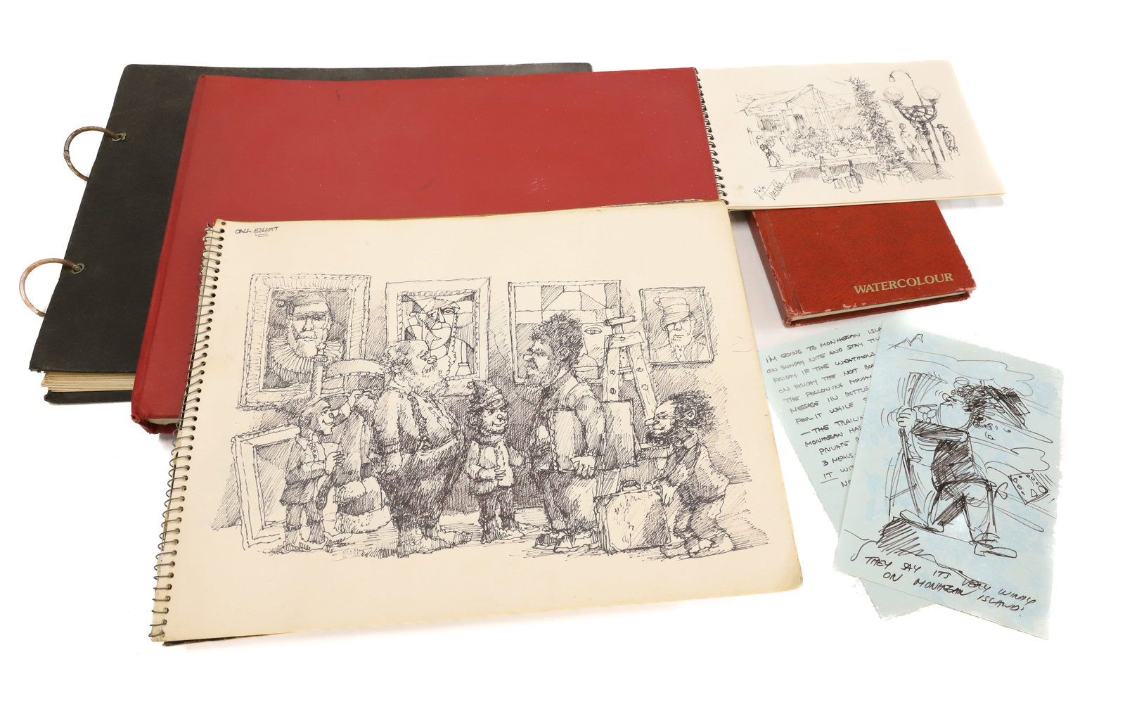 LOT OF ROBERT DONEY SKETCHES / WATERCOLORS (1 of 15)