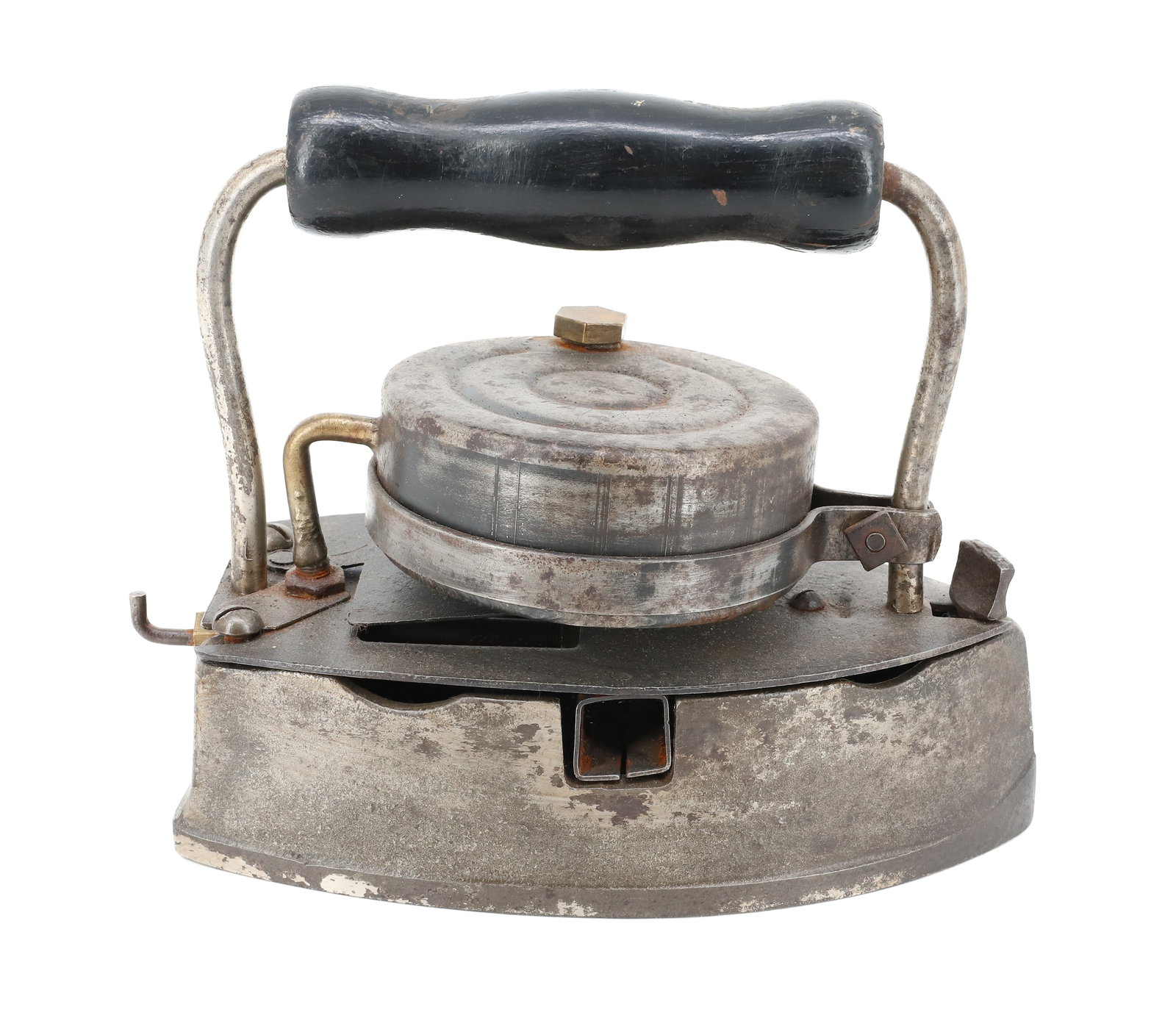 PEERLESS GAS IRON: TUNA CAN TANK. 8" L. PLEASE READ CAREFULLY - ITEMS MUST BE PAID FOR THROUGH LIVE AUCTIONEERS OR WITH CASH OR CHECK IN PERSON - Terms for Purchasing and Shipping of Auction Items. Please read