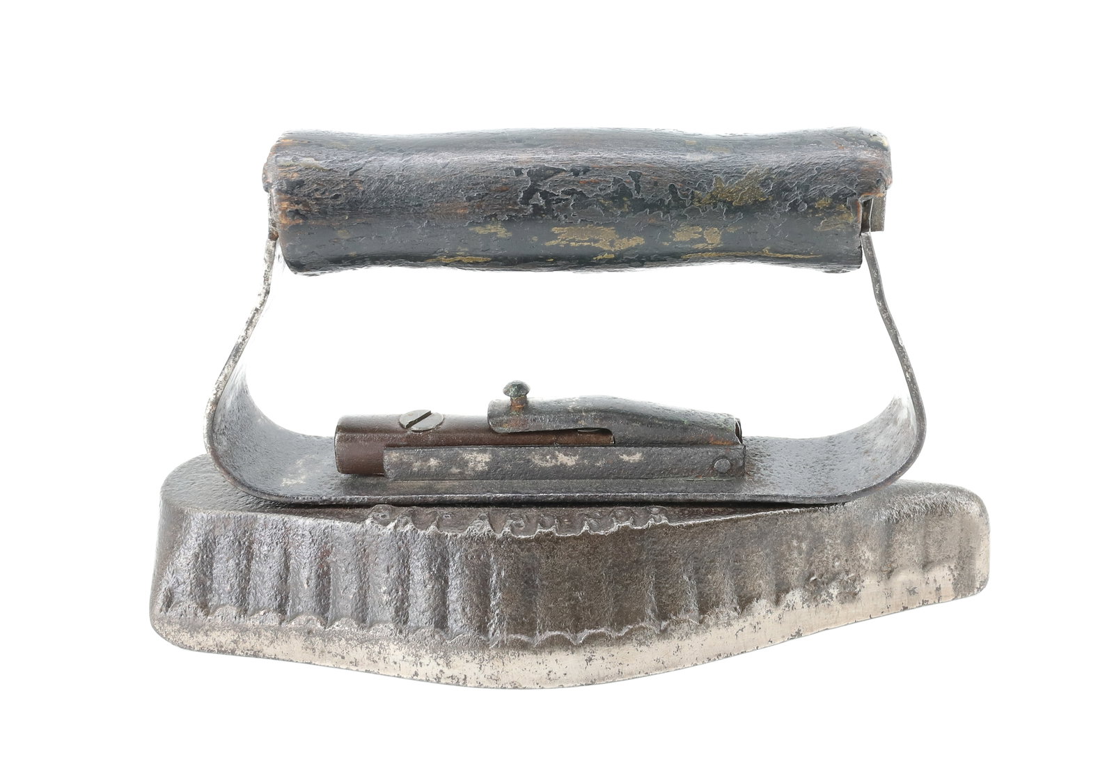 HARPER'S SLEEVE IRON: UNUSUAL DETACHABLE HANDLE. 7" L. PLEASE READ CAREFULLY - ITEMS MUST BE PAID FOR THROUGH LIVE AUCTIONEERS OR WITH CASH OR CHECK IN PERSON - Terms for Purchasing and Shipping of Auction Items. Please re