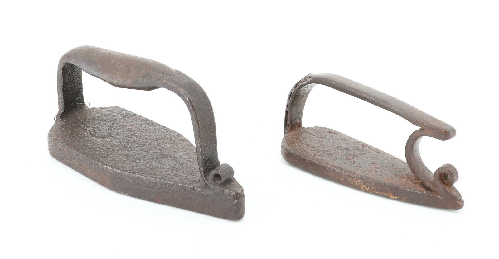 (2) HANDWROUGHT PRIMITIVE IRONS (1 of 3)