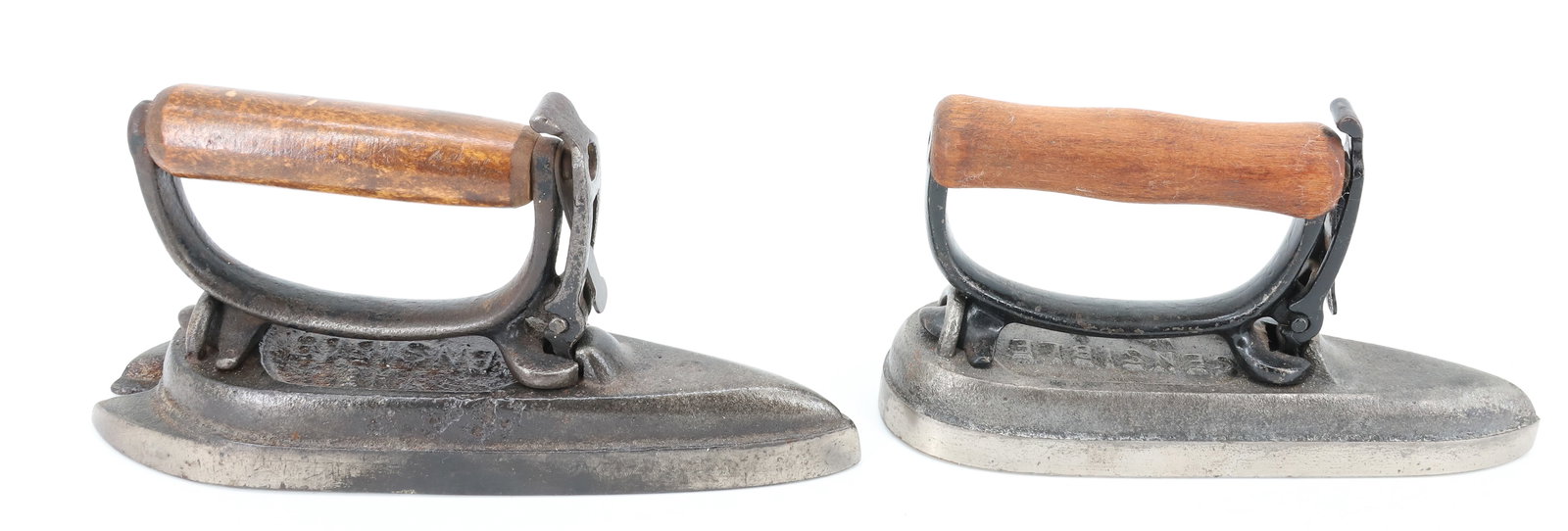 (2) DETACHABLE HANDLE SLEEVE IRONS: INCLUDING: SENSIBLE #1 AND SENSIBLE #2. 7 1/2" L. PLEASE READ CAREFULLY - ITEMS MUST BE PAID FOR THROUGH LIVE AUCTIONEERS OR WITH CASH OR CHECK IN PERSON - Terms for Purchasing and Shipping of