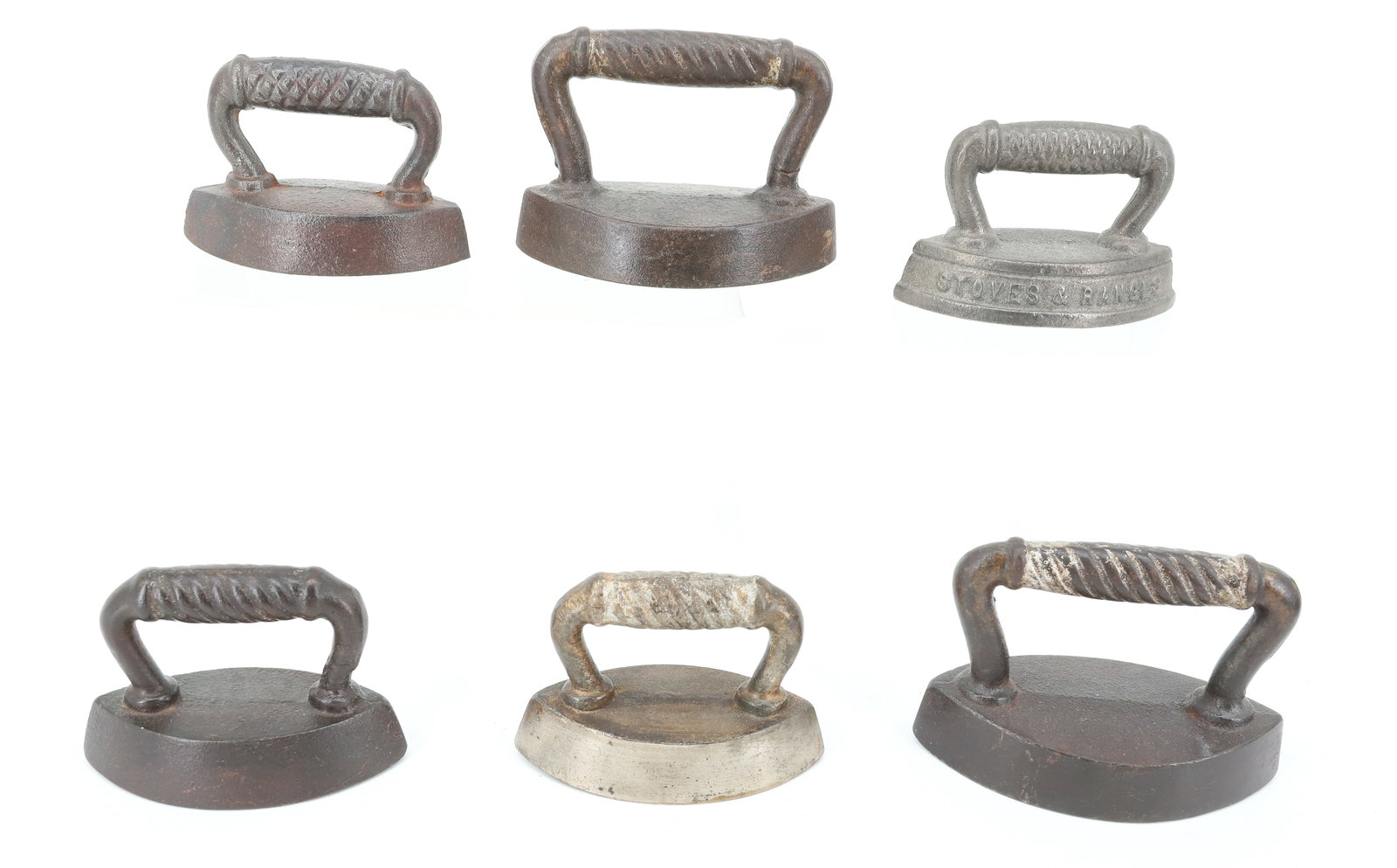 (6) SMALL SIZE DOUBLE-POINT SAD IRONS (1 of 3)