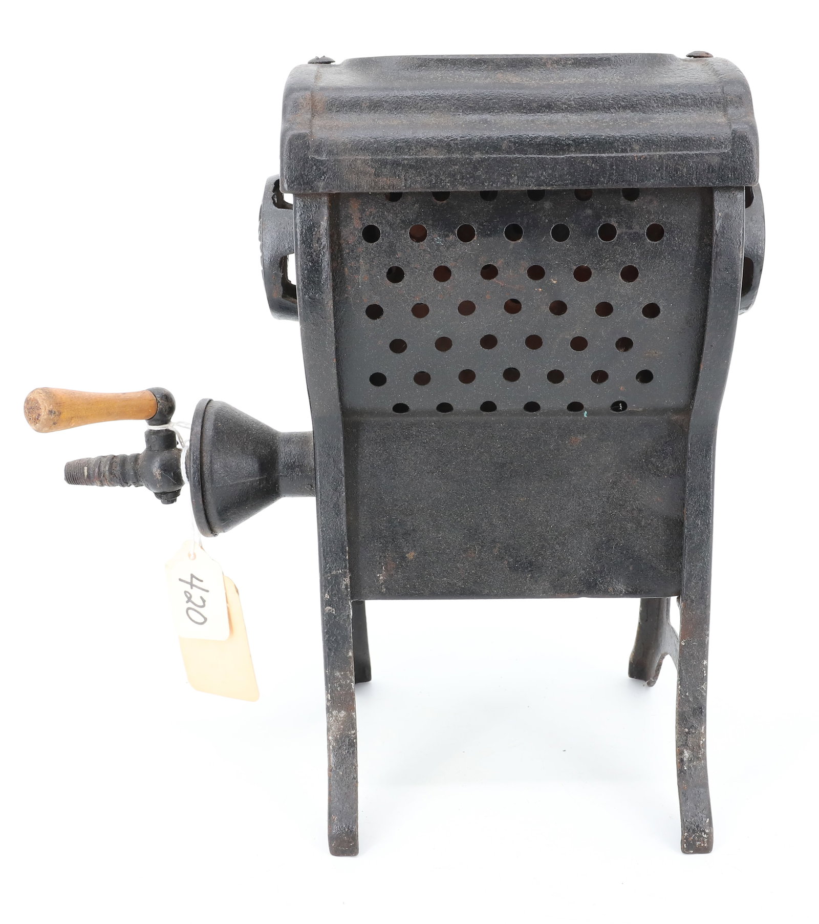 GAS HEATING STOVE: CAST IRON PATENT 1920. LEBAU #0. 12" X 7". PLEASE READ CAREFULLY - ITEMS MUST BE PAID FOR THROUGH LIVE AUCTIONEERS OR WITH CASH OR CHECK IN PERSON - Terms for Purchasing and Shipping of Auction