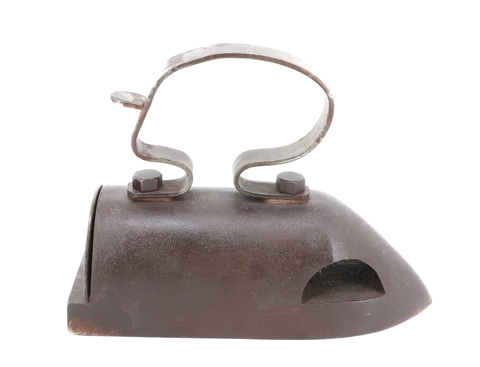 OX-TONGUE SLUG IRON: REAR LIFT-GATE. APPLIED HANDLE. OX-TONGUE STYLE. 8 1/2" L. PLEASE READ CAREFULLY - ITEMS MUST BE PAID FOR THROUGH LIVE AUCTIONEERS OR WITH CASH OR CHECK IN PERSON - Terms for Purchasing and Shipping o