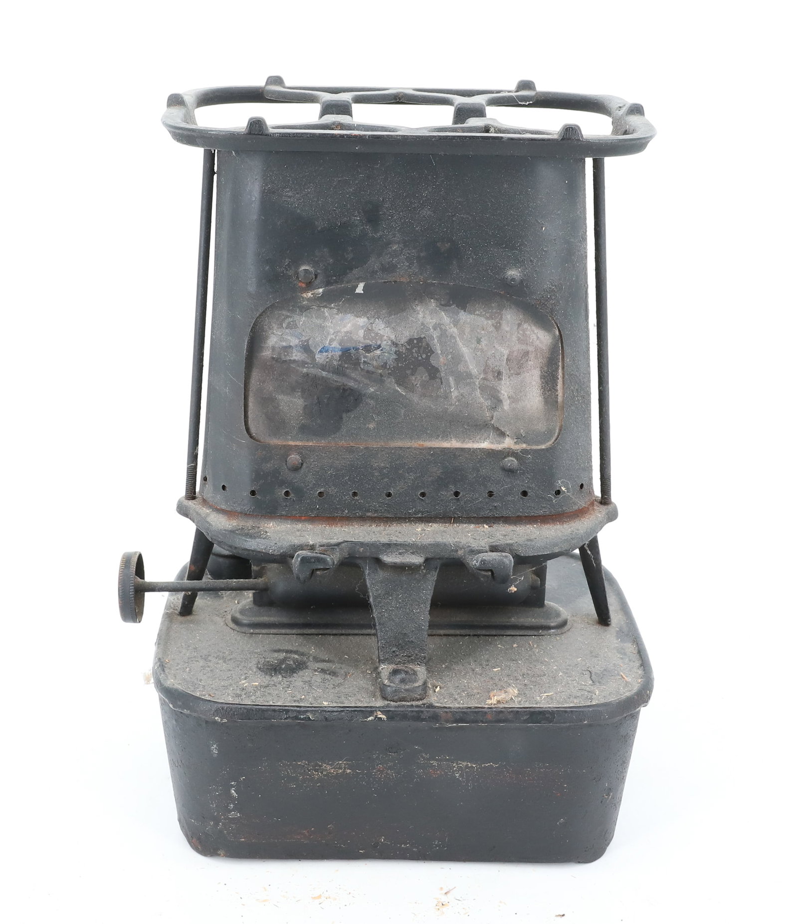 ANTIQUE FLORENCE LAMP STOVE, SAD IRON HEATER: BLACK PAINTED SURFACE. IMPRESSED NAME. 9 3/4" X 6 3/4" X 4 3/8". PLEASE READ CAREFULLY - ITEMS MUST BE PAID FOR THROUGH LIVE AUCTIONEERS OR WITH CASH OR CHECK IN PERSON - Terms for Purchasing and
