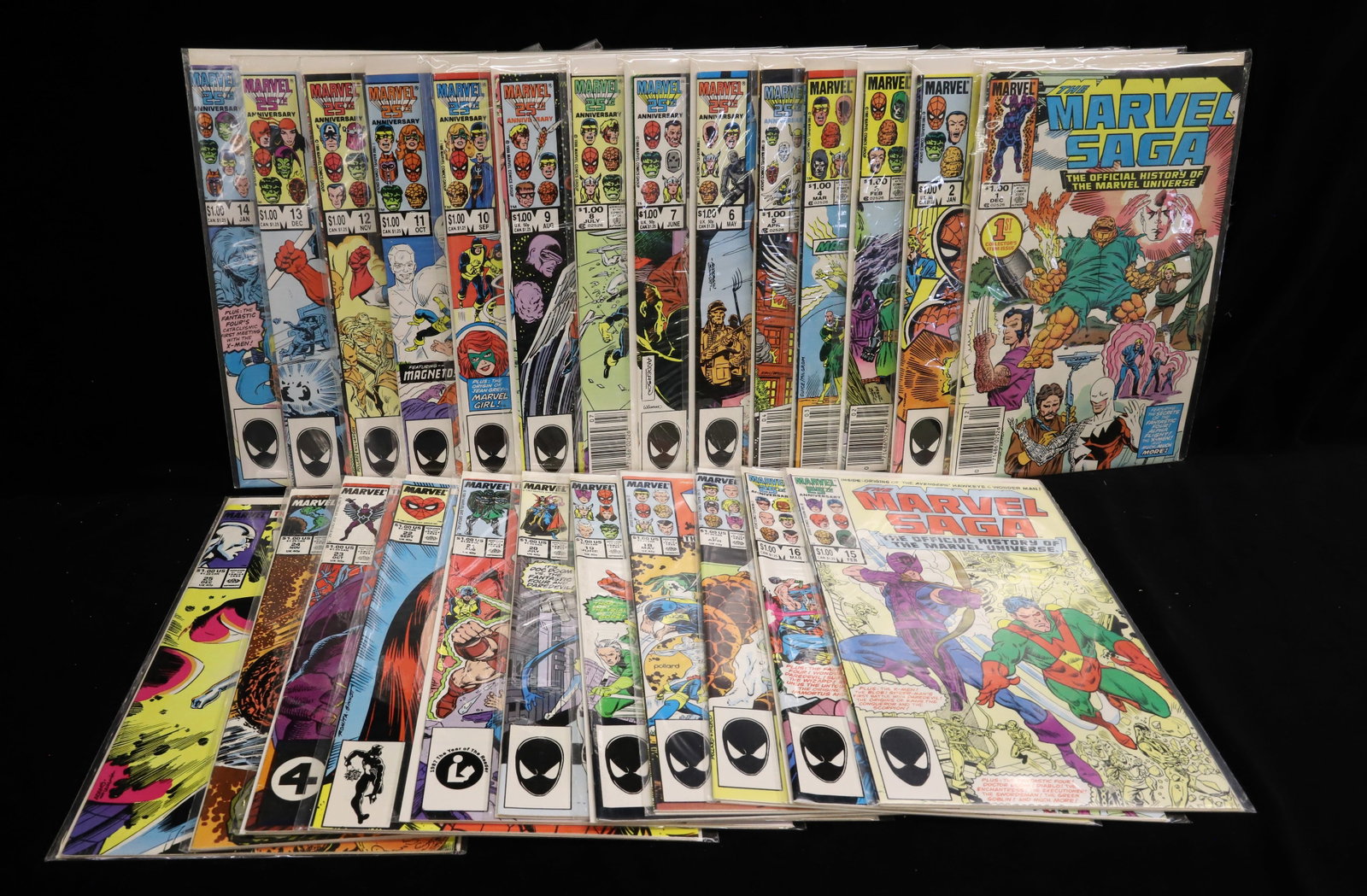 (25) Marvel comics comic books Marvel Saga some 25th Anniversary Edition: Various "Marvel Saga" comics PLEASE READ CAREFULLY - ITEMS MUST BE PAID FOR THROUGH LIVE AUCTIONEERS OR WITH CASH OR CHECK IN PERSON - Terms for Purchasing and Shipping of Auction Items. Please read
