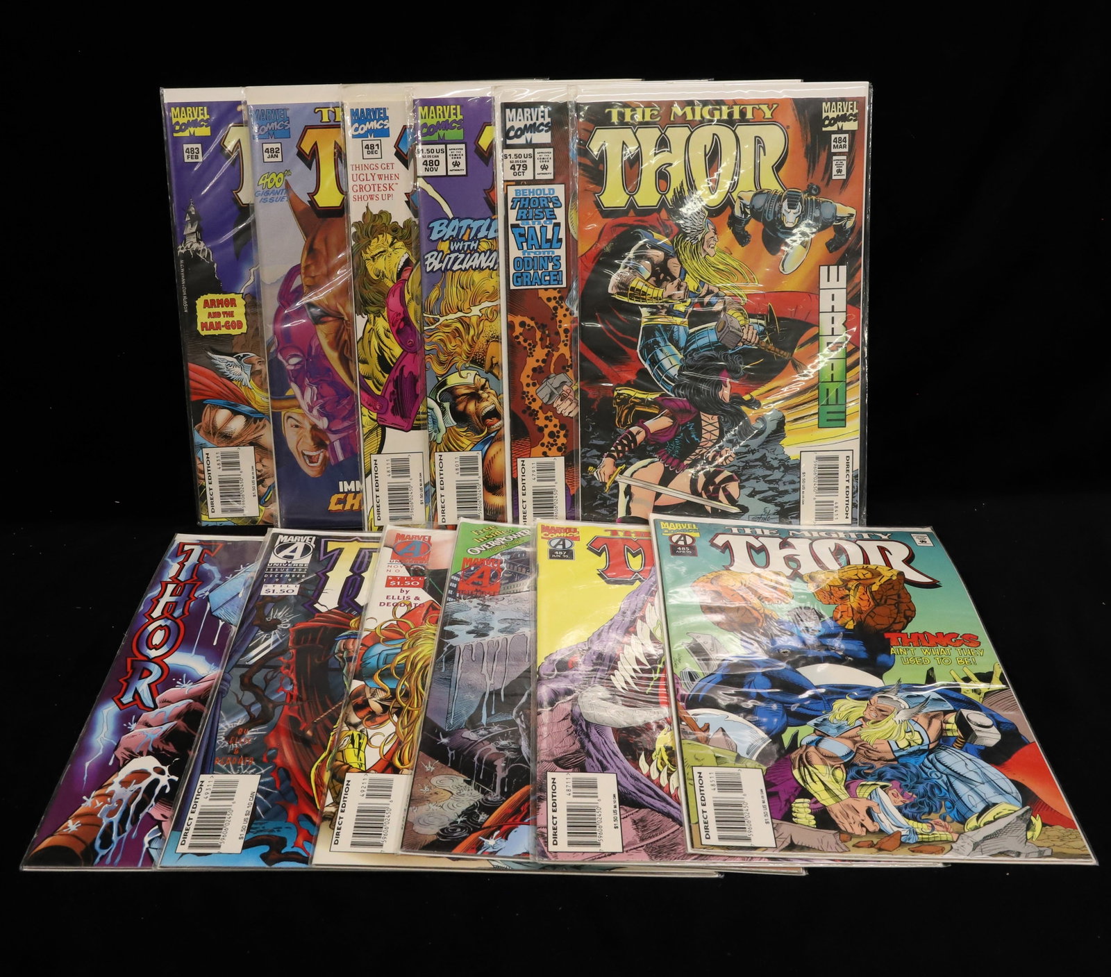 (12) Marvel comics comic books "Thor": Lot of "The Mighty Thor" comics PLEASE READ CAREFULLY - ITEMS MUST BE PAID FOR THROUGH LIVE AUCTIONEERS OR WITH CASH OR CHECK IN PERSON - Terms for Purchasing and Shipping of Auction Items. Please rea