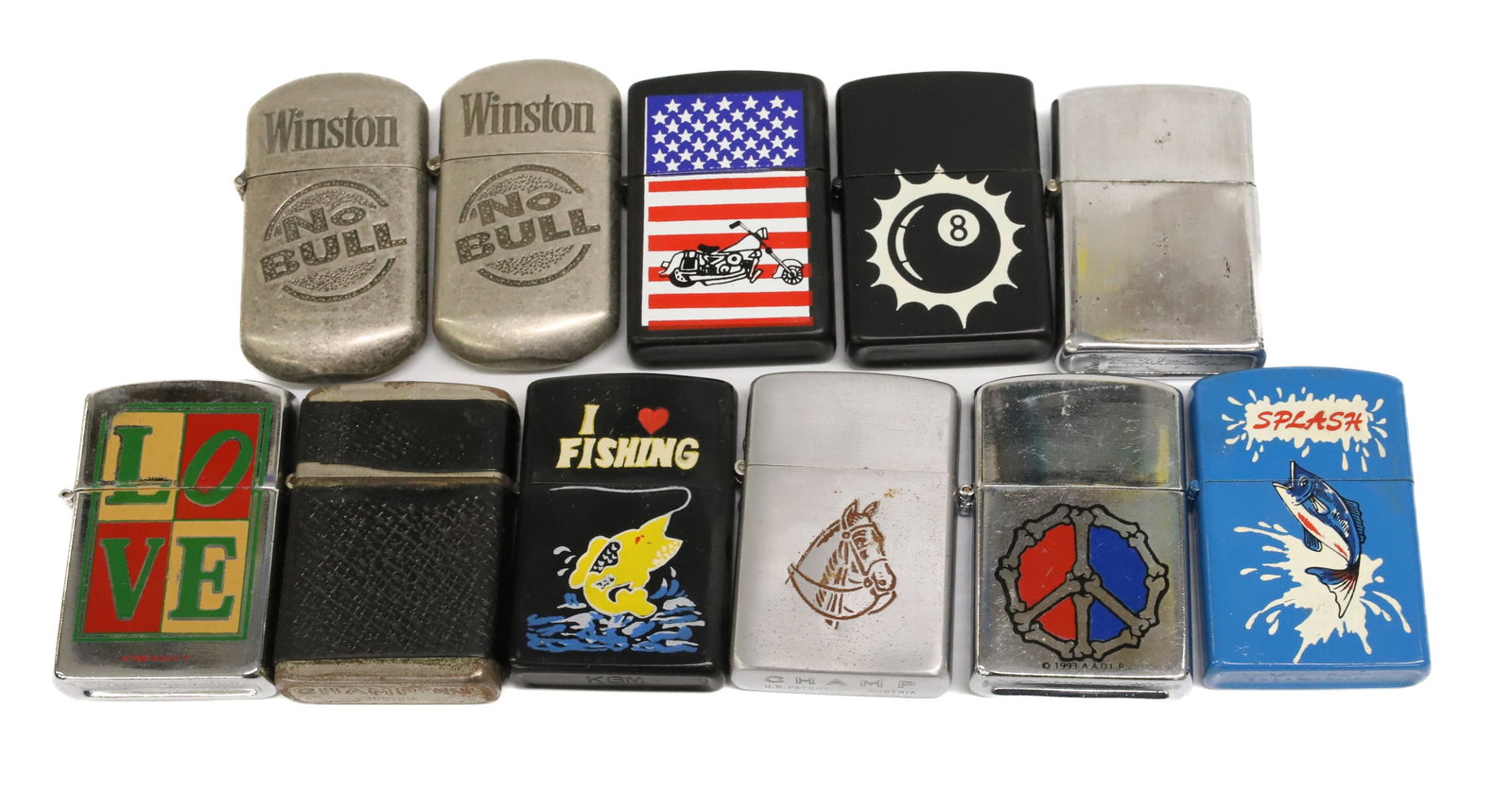 (11) Vintage Lighters: Advertising, Slogan and More. Brands: Imperial, Champ,China and More. PLEASE READ CAREFULLY - ITEMS MUST BE PAID FOR THROUGH LIVE AUCTIONEERS OR WITH CASH OR CHECK IN PERSON - Terms for Purchasing