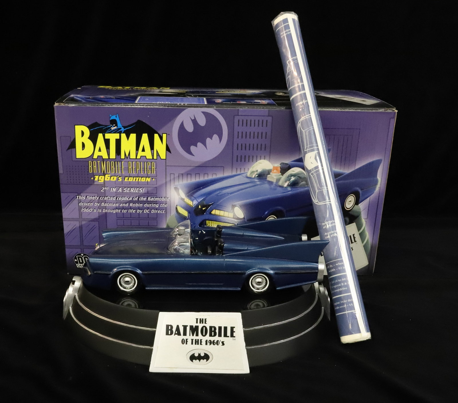 Batman Batmobile Replica: 1960s Edition. 2nd in a Series. #1178 / 1500. PLEASE READ CAREFULLY - ITEMS MUST BE PAID FOR THROUGH LIVE AUCTIONEERS OR WITH CASH OR CHECK IN PERSON - Terms for Purchasing and Shipping of Auction