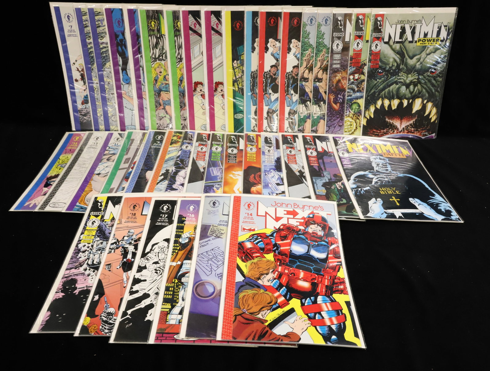 (39) Dark Horse and Legend comic books.: John Byrne's "Next Men" PLEASE READ CAREFULLY - ITEMS MUST BE PAID FOR THROUGH LIVE AUCTIONEERS OR WITH CASH OR CHECK IN PERSON - Terms for Purchasing and Shipping of Auction Items. Please read carefu