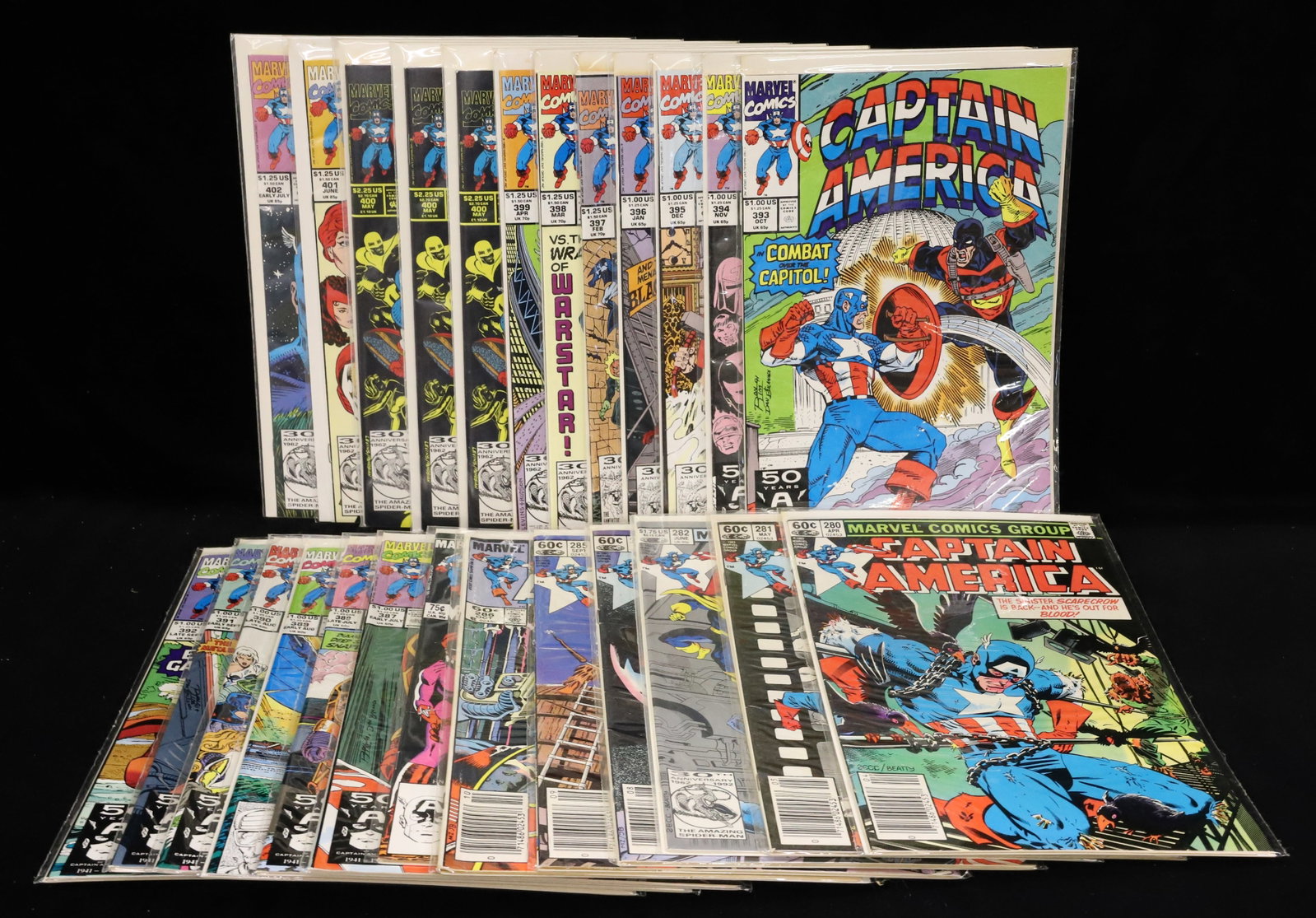 (25) Marvel comics comic books "Captain America": Captain America (End Game,Deathlok Lives, At the Mercy of Mothman, and more) PLEASE READ CAREFULLY - ITEMS MUST BE PAID FOR THROUGH LIVE AUCTIONEERS OR WITH CASH OR CHECK IN PERSON - Terms for