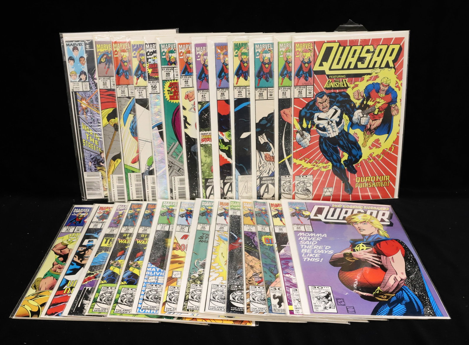 (27) Marvel comics comic books "Quasar": The Cosmic Avenger (Fire in the Sky, Quantum Punishment, and others) PLEASE READ CAREFULLY - ITEMS MUST BE PAID FOR THROUGH LIVE AUCTIONEERS OR WITH CASH OR CHECK IN PERSON - Terms for Purchasing and