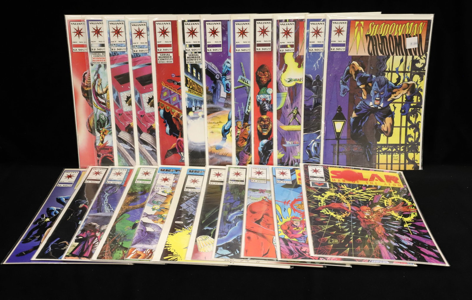 (23) Valiant comics, books "Shadowman": (20) "Shadowman" and (3) "Solar Man of the Atom" comics PLEASE READ CAREFULLY - ITEMS MUST BE PAID FOR THROUGH LIVE AUCTIONEERS OR WITH CASH OR CHECK IN PERSON - Terms for Purchasing and Shipping of